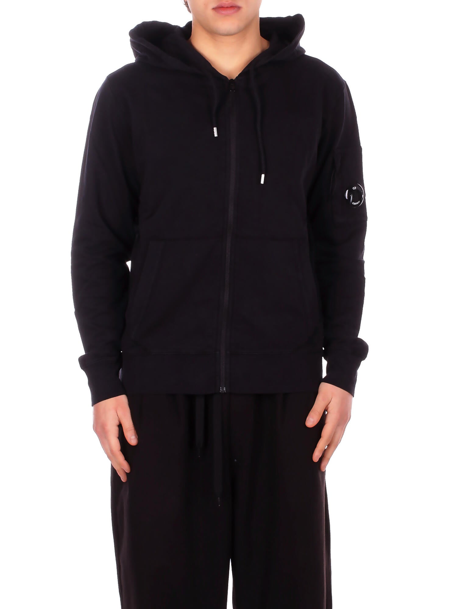 CP COMPANY Uomo Felpa 20CMSS081A002246G 999 Light fleece zip hooded lens s Black