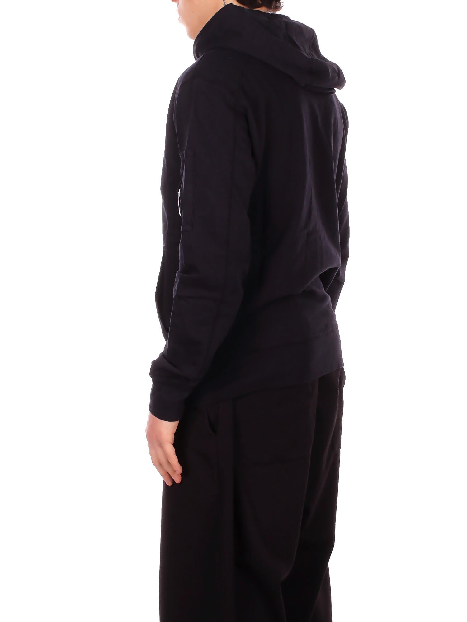 Image of CP COMPANY Uomo Felpa 20CMSS081A002246G 999 Light fleece zip hooded lens s Black