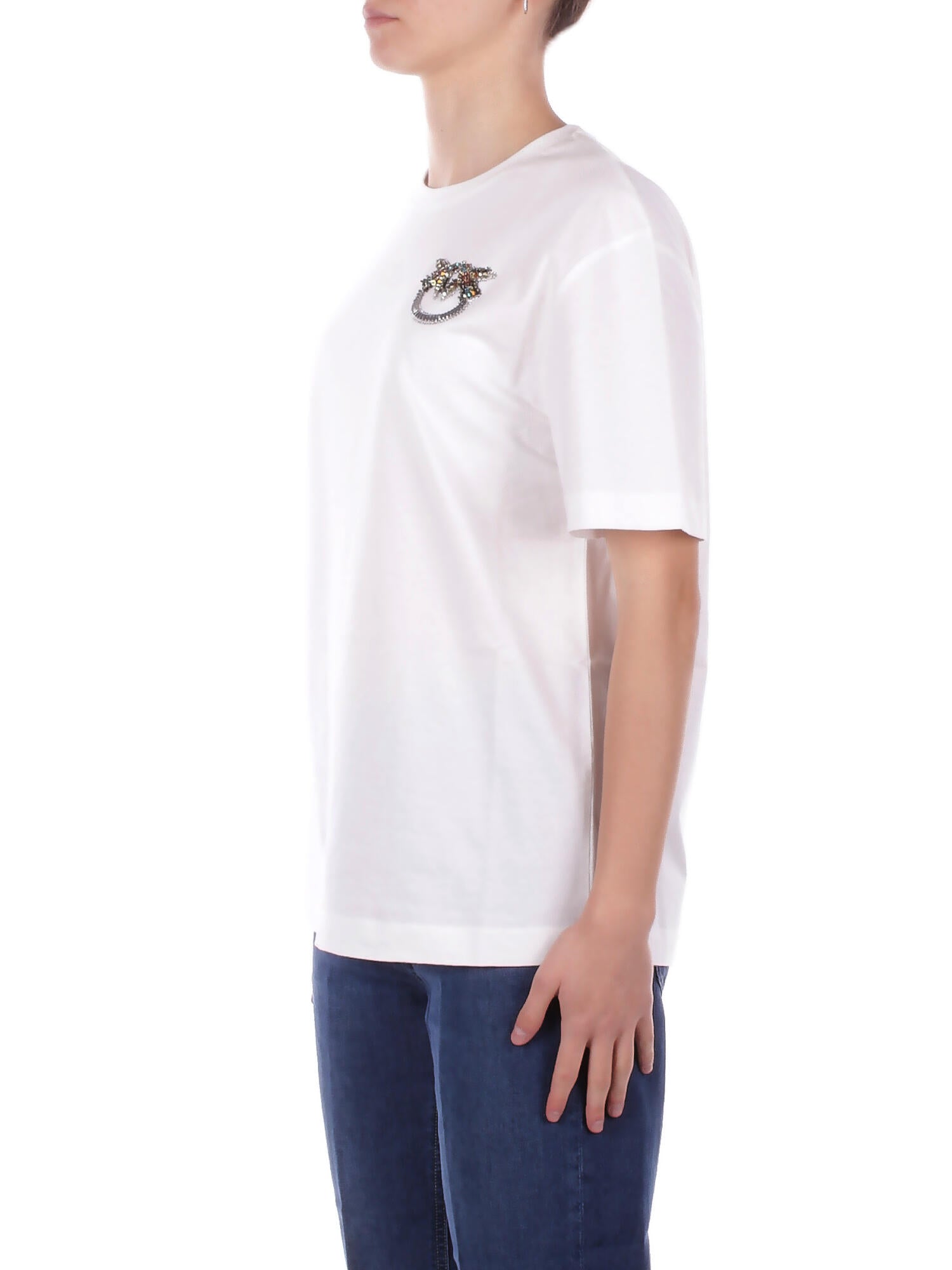 PINKO Donna T-shirt 105526A33F Z05 Strepitoso t-shirt jersey Bianco