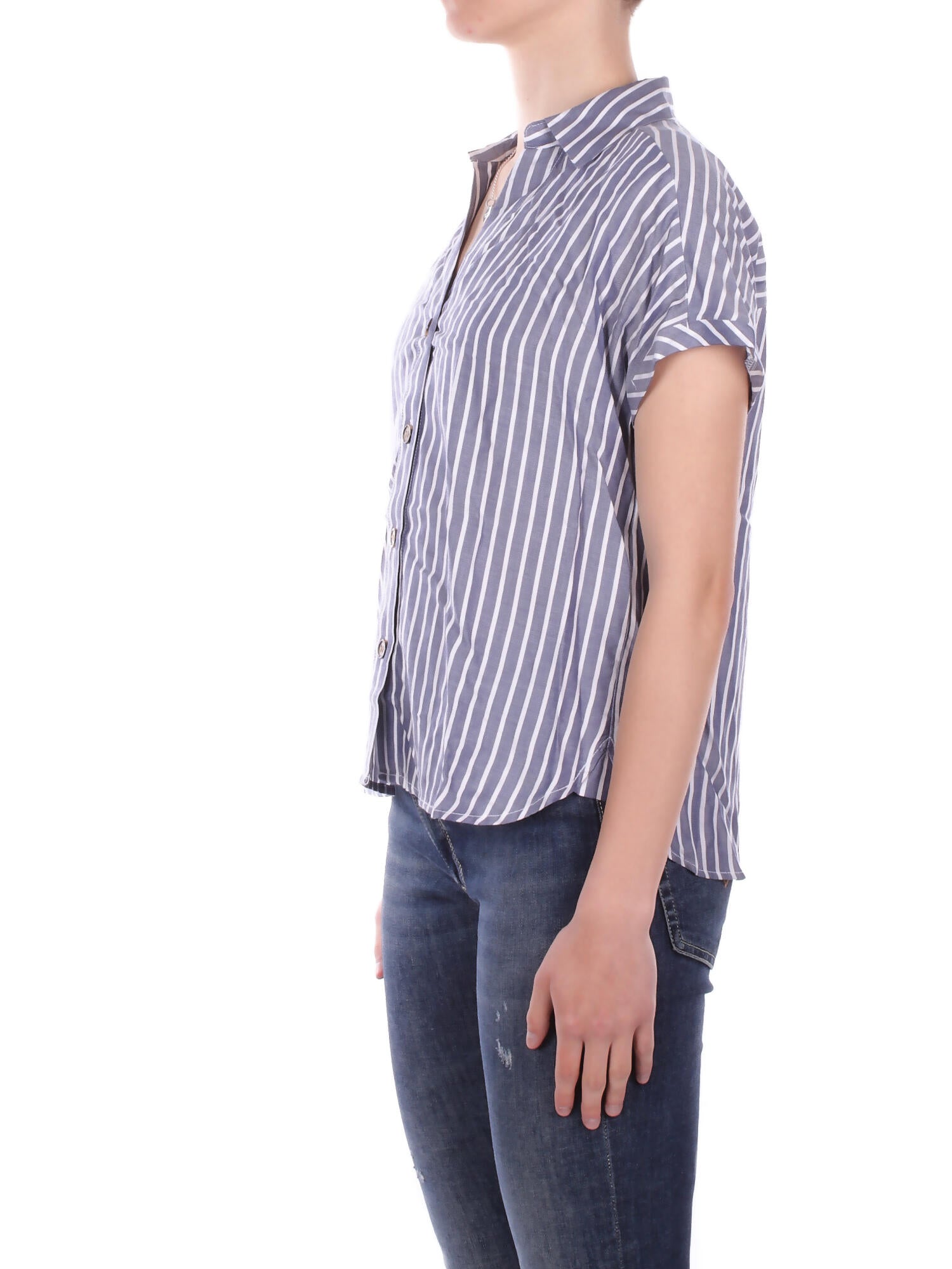 ONLY Donna Camicia 15370650 MEDIUM BLU Onlgibsi puori ss v neck shirt Medium blue denim
