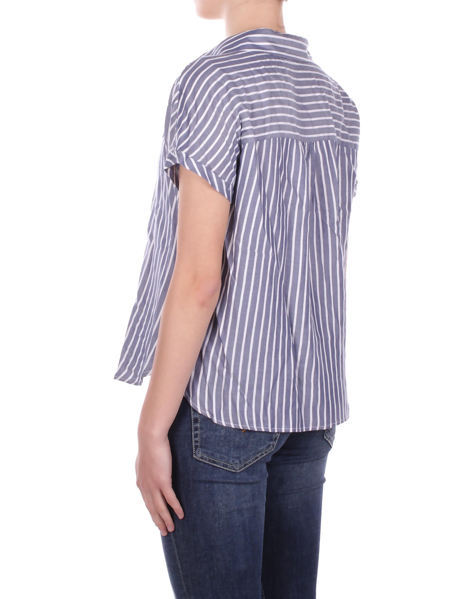 Image of ONLY Donna Camicia 15370650 MEDIUM BLU Onlgibsi puori ss v neck shirt Medium blue denim