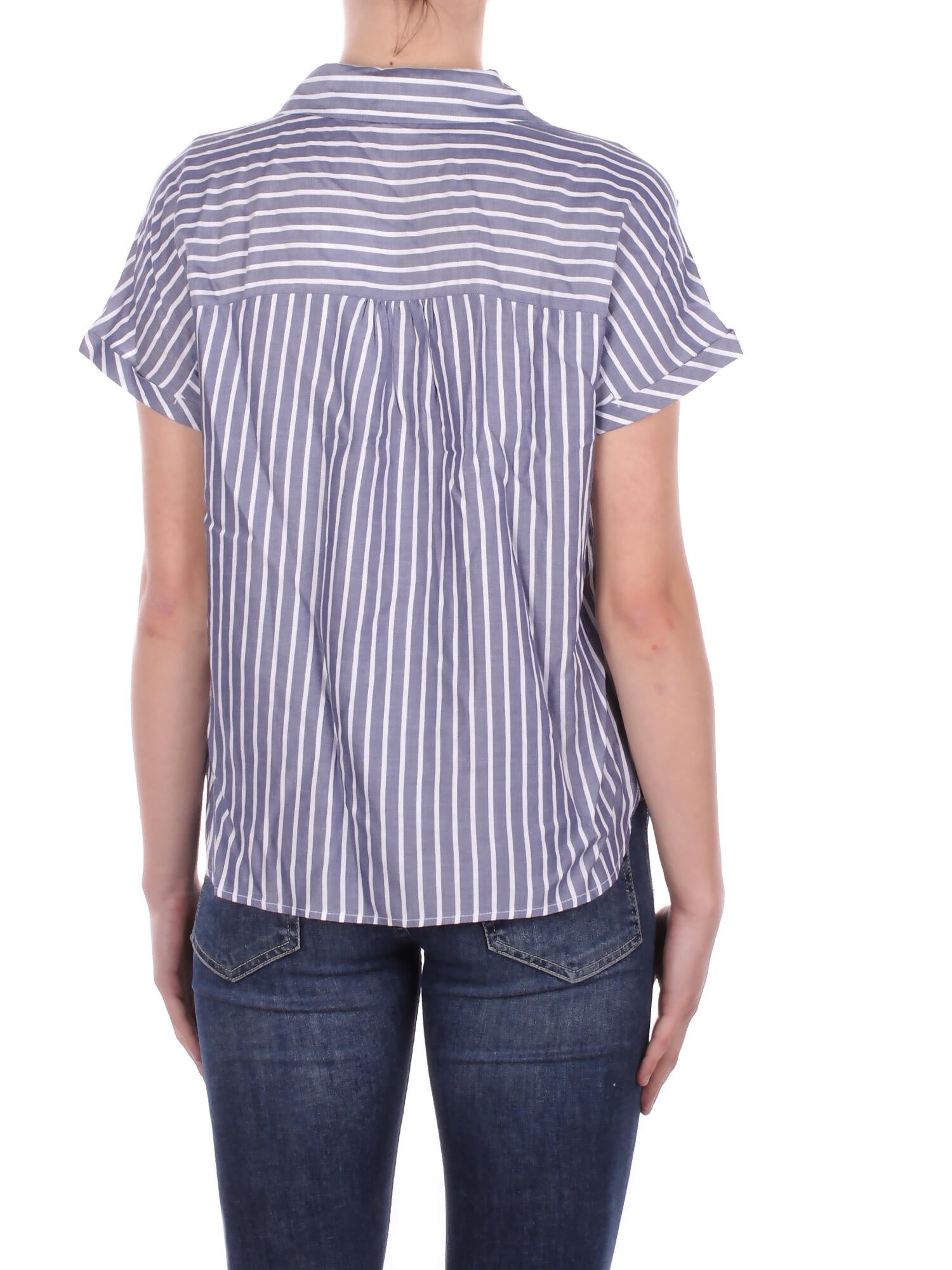 Image of ONLY Donna Camicia 15370650 MEDIUM BLU Onlgibsi puori ss v neck shirt Medium blue denim