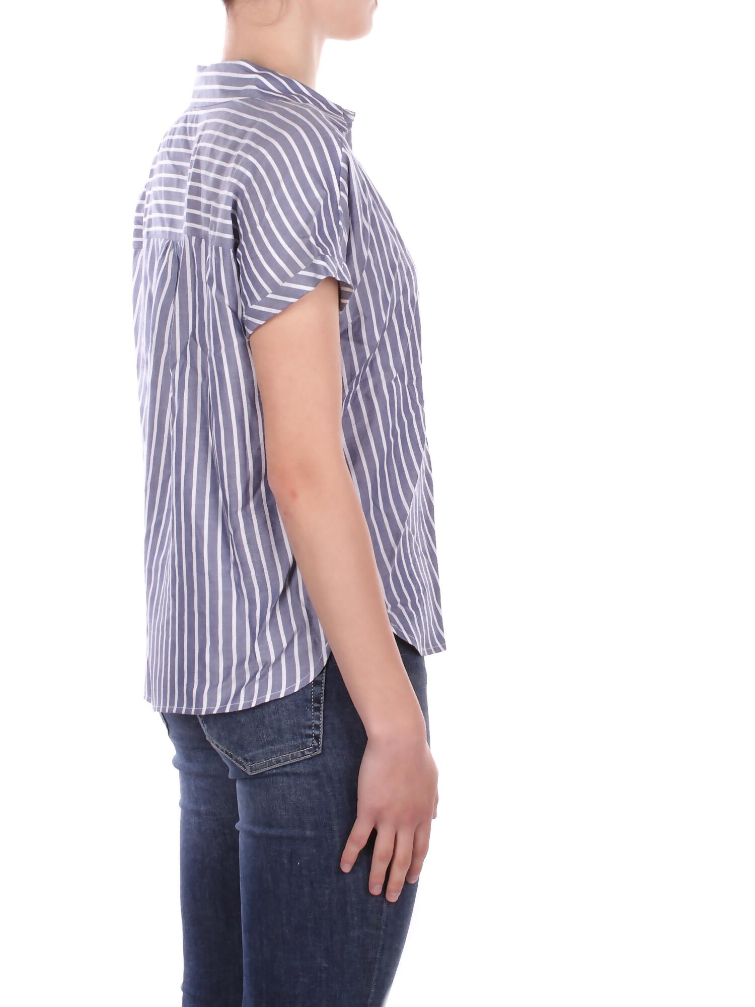 Image of ONLY Donna Camicia 15370650 MEDIUM BLU Onlgibsi puori ss v neck shirt Medium blue denim