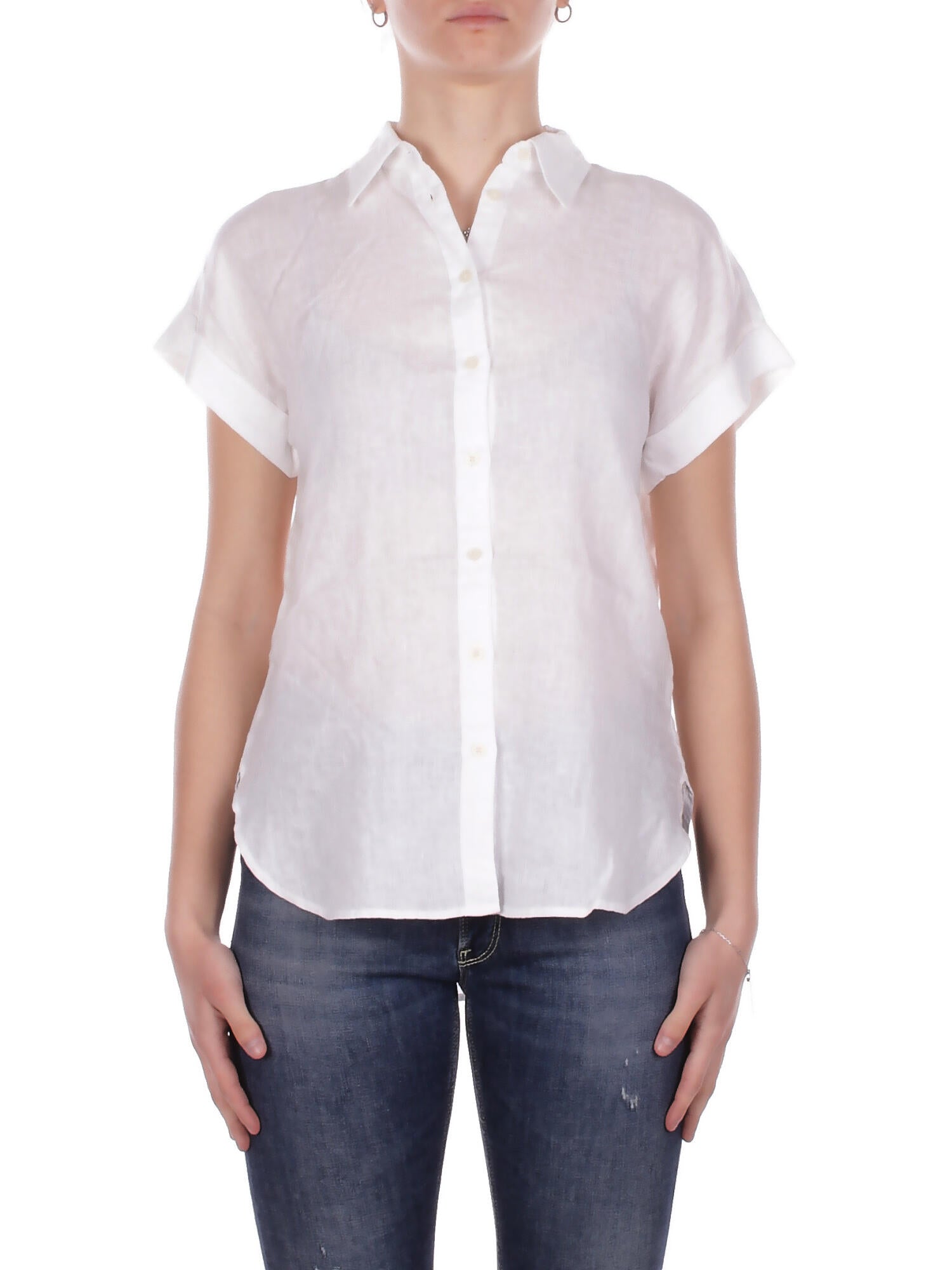 RALPH LAUREN Donna Camicia 200699152 001 Broono short sleeve shirt White
