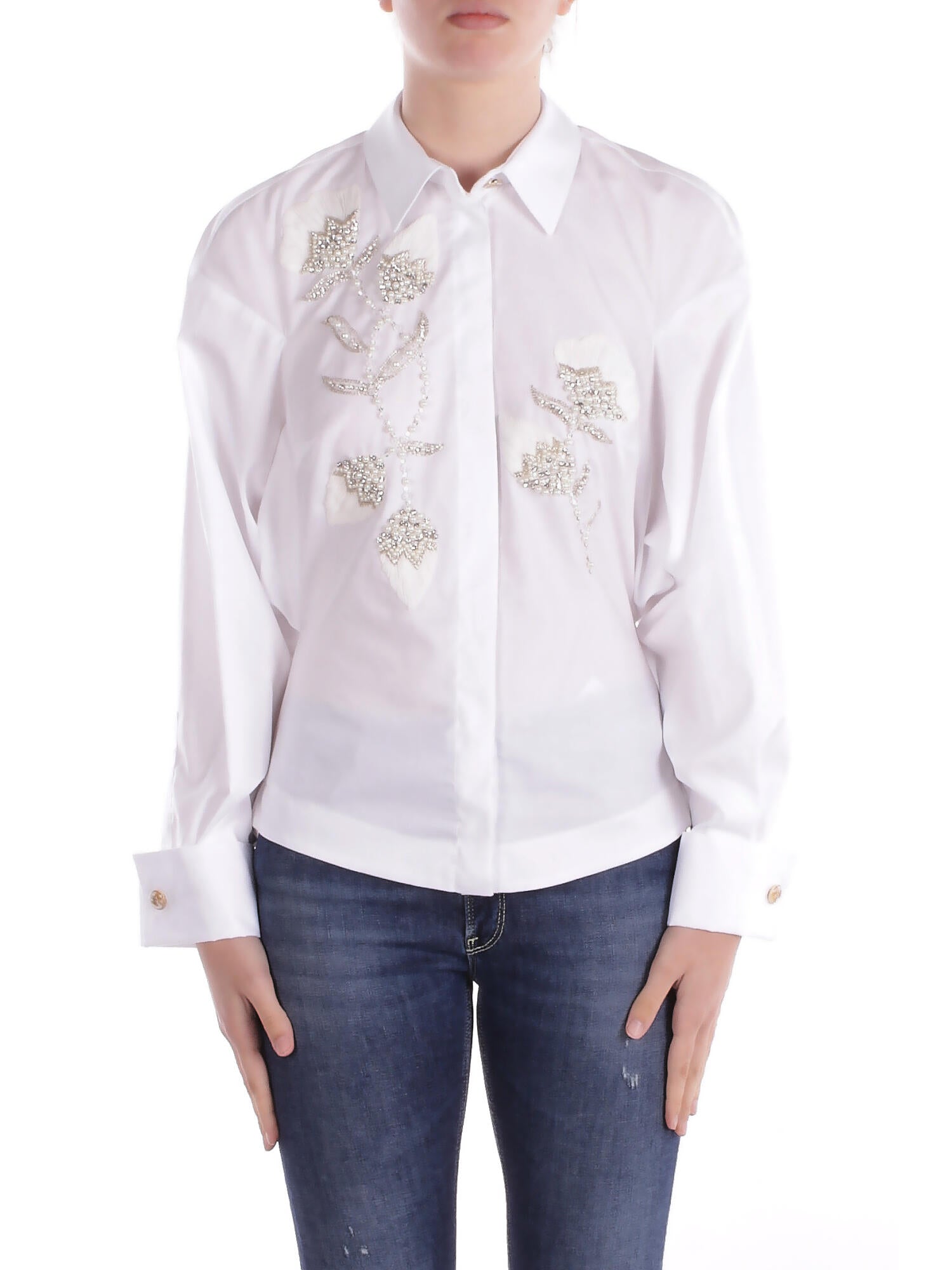 ELISABETTA FRANCHI Donna Camicia CA11252E2 100  Bianco