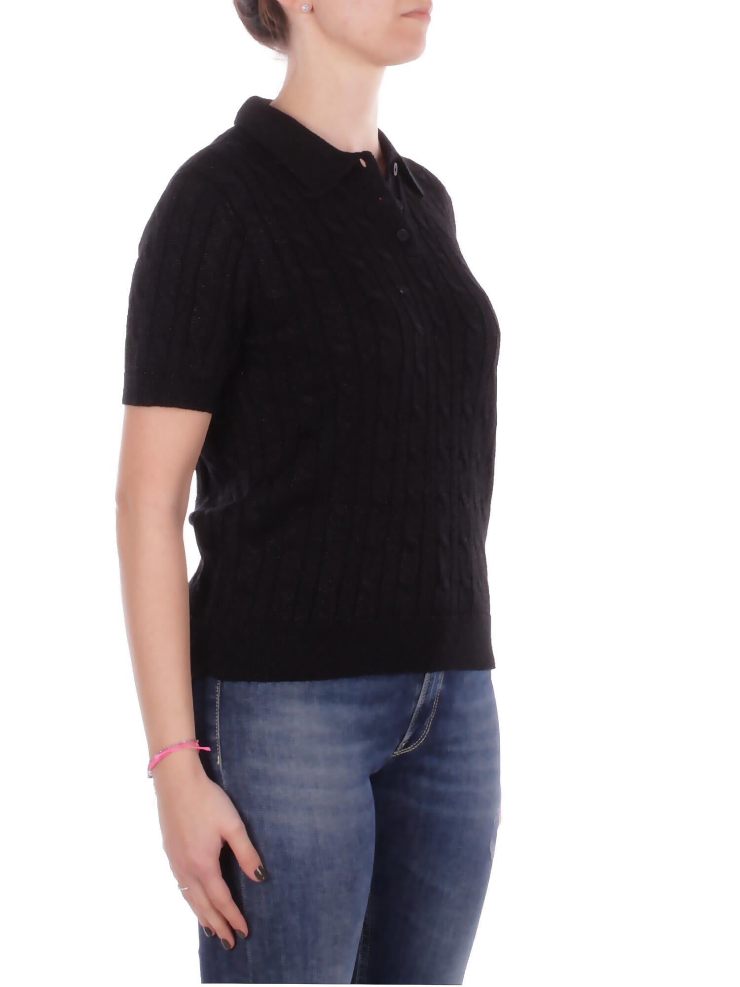 Image of RALPH LAUREN Donna Polo 200979634 001 Natrissa short sleeve pullover Black