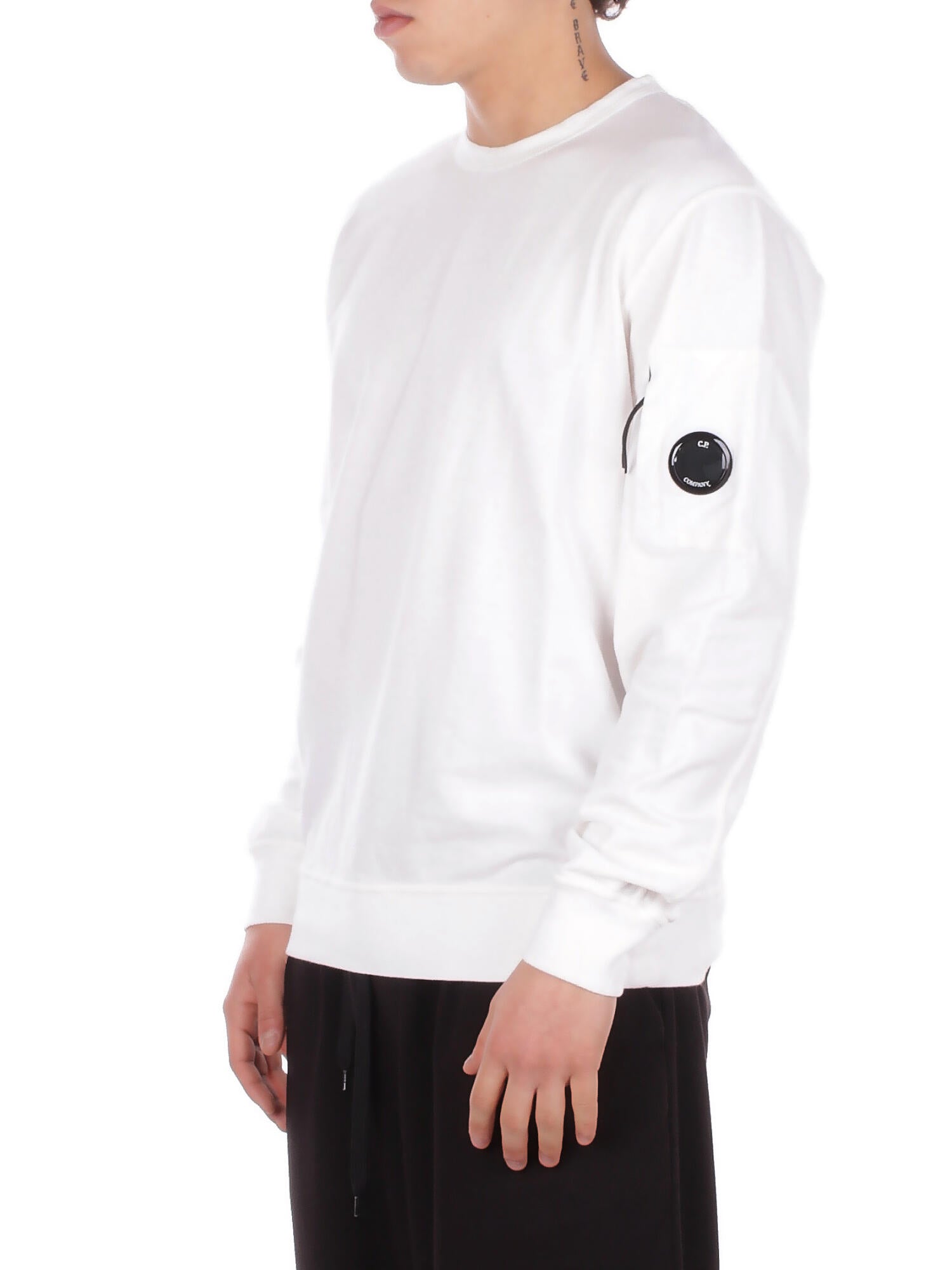 CP COMPANY Uomo Felpa RCCMSS711A002246G 103 Light fleece crewneck sweatshi Gauze white