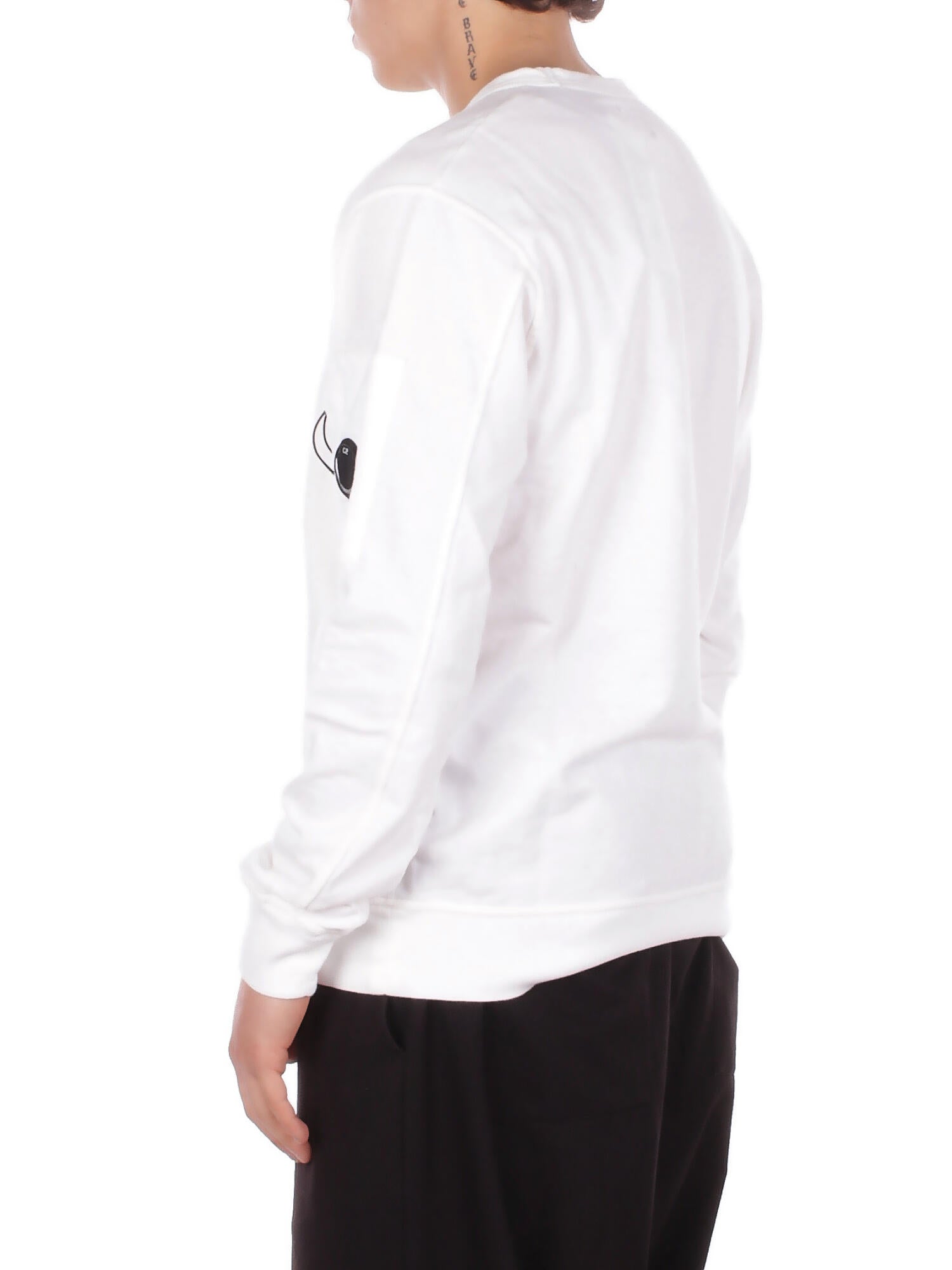 Image of CP COMPANY Uomo Felpa RCCMSS711A002246G 103 Light fleece crewneck sweatshi Gauze white