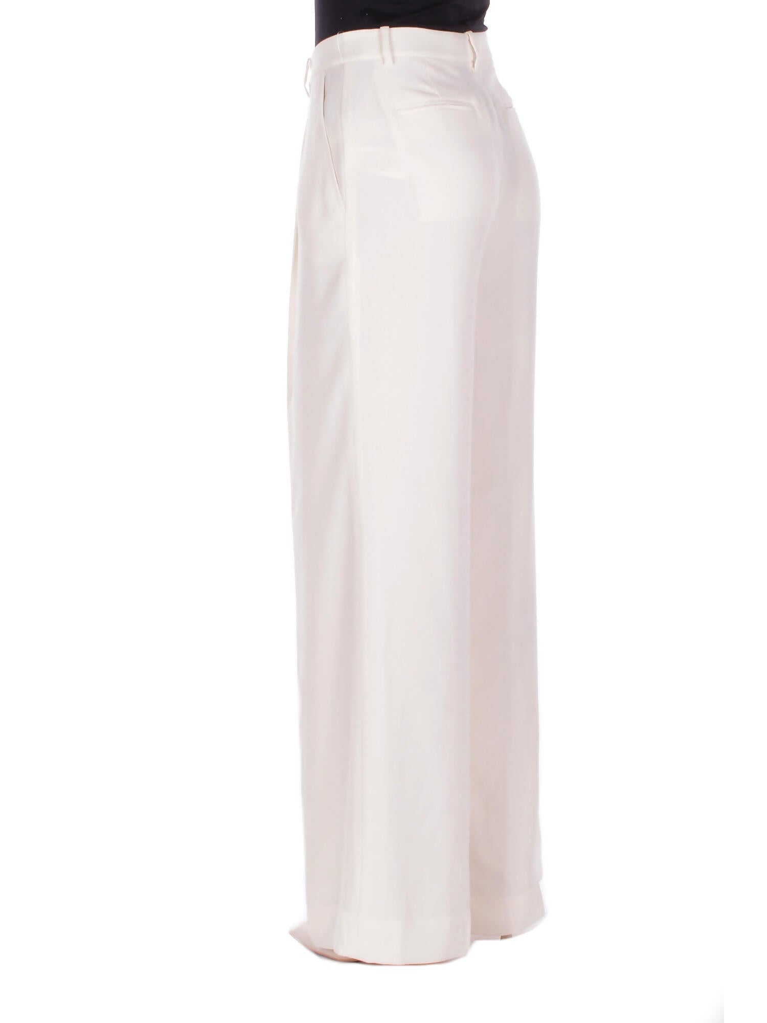 Image of RALPH LAUREN Donna Pantalone 200P03582 001 Kirahn full lenght pleated Crema