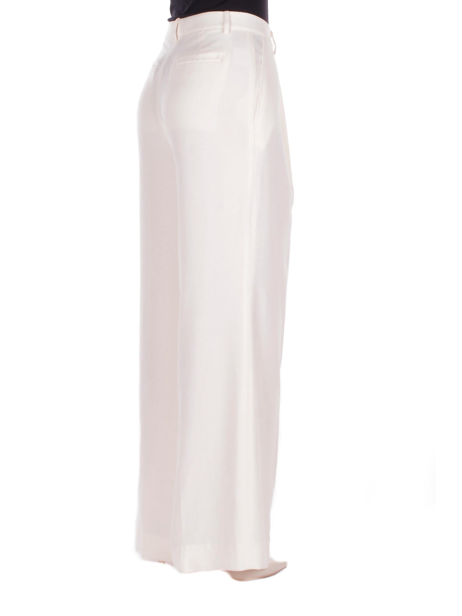 RALPH LAUREN Donna Pantalone 200P03582 001 Kirahn full lenght pleated Crema