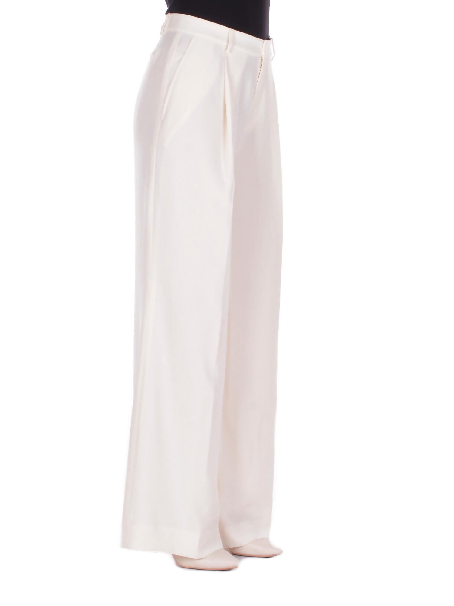 Image of RALPH LAUREN Donna Pantalone 200P03582 001 Kirahn full lenght pleated Crema