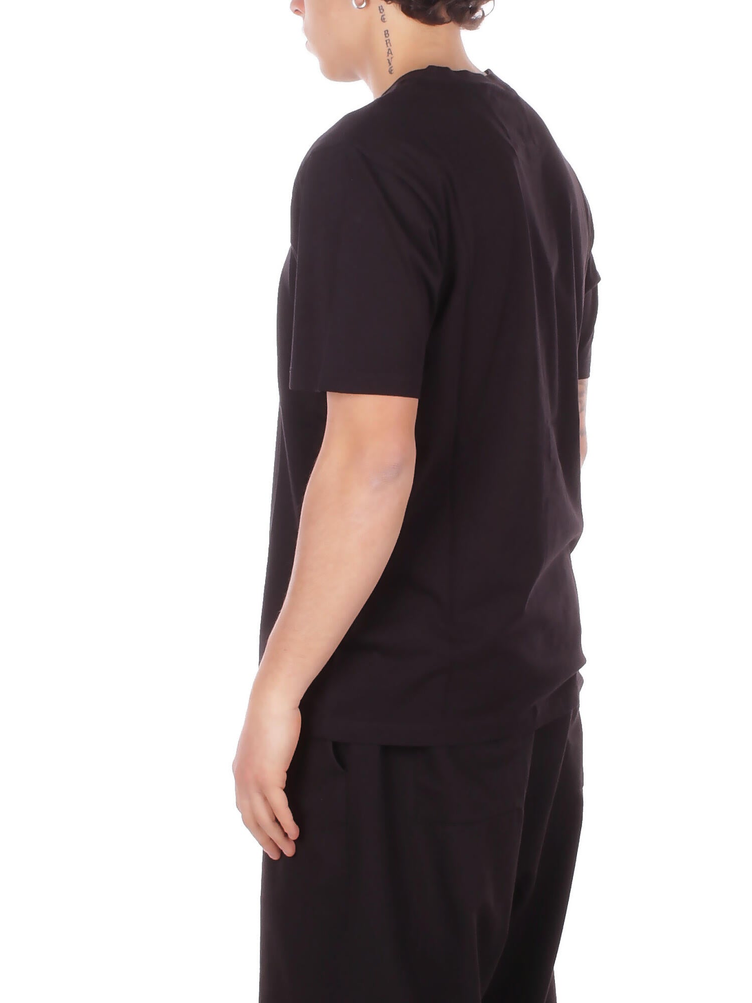 Image of CP COMPANY Uomo T-shirt RCCMTS726A005100W 999 30/1 jersey short sleeve logo Black