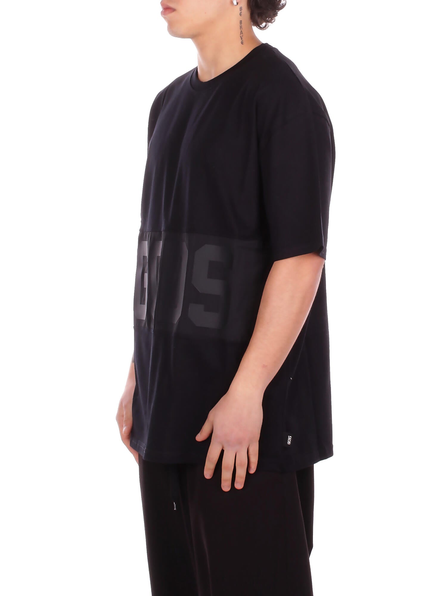 GCDS Uomo T-shirt Z0MLQC109J101 999B Band logo tonal loose ss t-shi Black