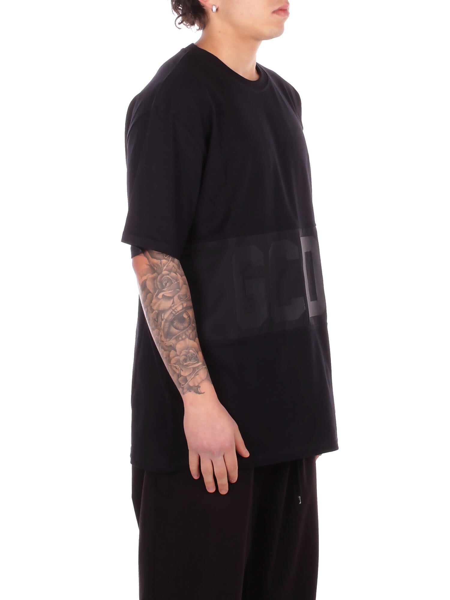 GCDS Uomo T-shirt Z0MLQC109J101 999B Band logo tonal loose ss t-shi Black
