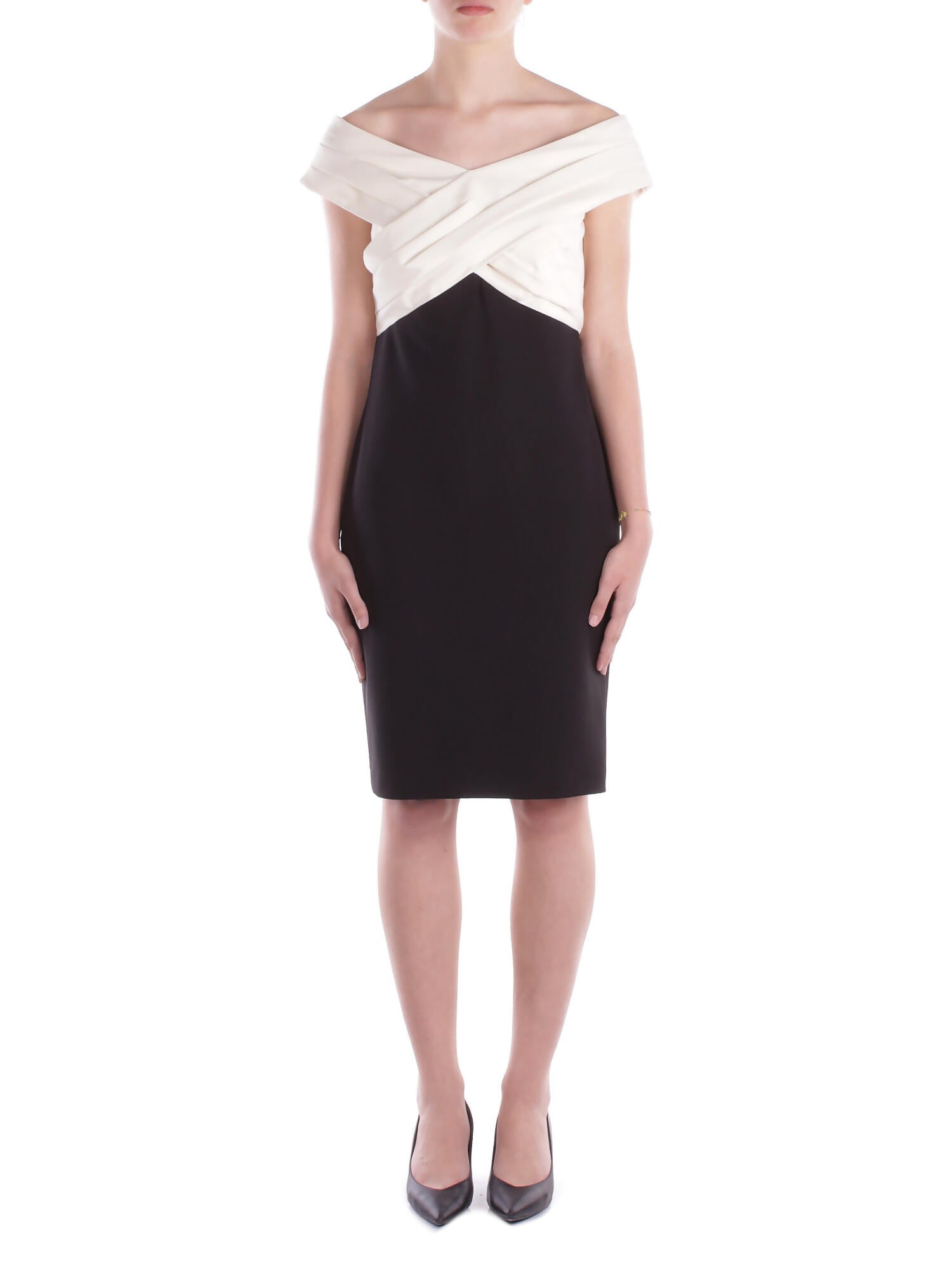 RALPH LAUREN Donna Abito 253963476 001 Irene short sleeve cocktail Black