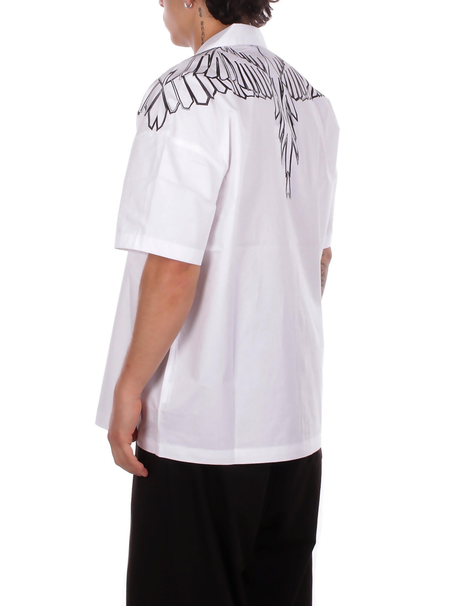 Image of MARCELO BURLON COUNTY OF MILAN Uomo Camicia S6CMMASI009 412 Popeline shirt man Coconut