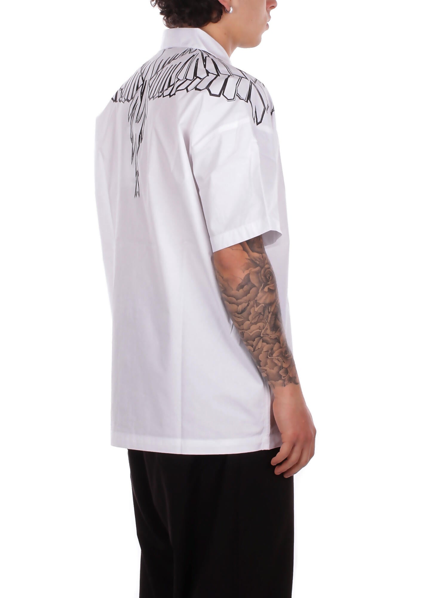 Image of MARCELO BURLON COUNTY OF MILAN Uomo Camicia S6CMMASI009 412 Popeline shirt man Coconut