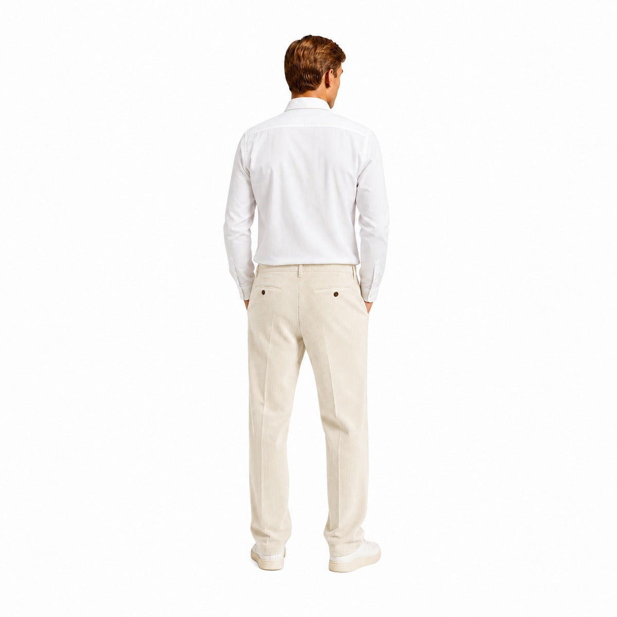 Pantalone Uomo SEBAGO 74122IW 490 Rendon Corduroy in Colore Panna