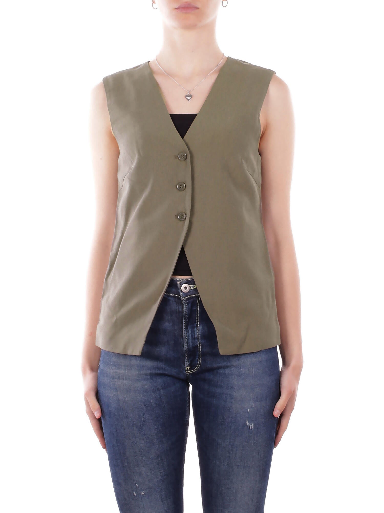 ONLY Donna Gilet 15367399 STONE GRAY Onltila life s\l waistcoat tlr Verde grigio
