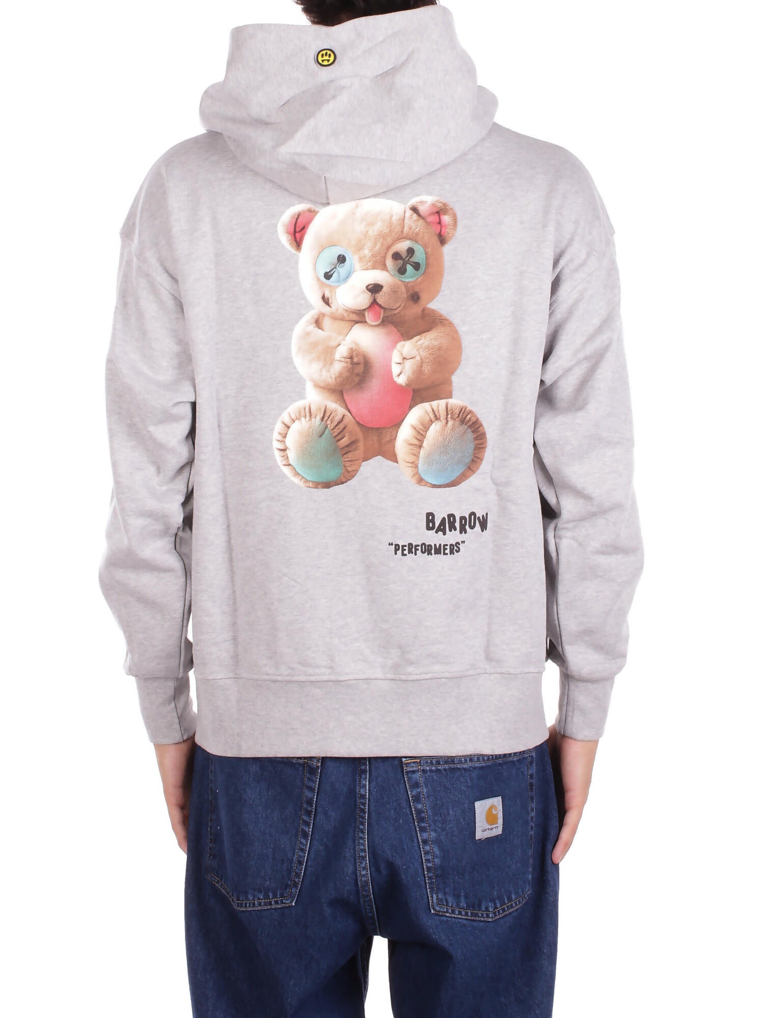 Image of BARROW Unisex Felpa F5BWUAHS047 107 Hoodie unisex Grigio melange