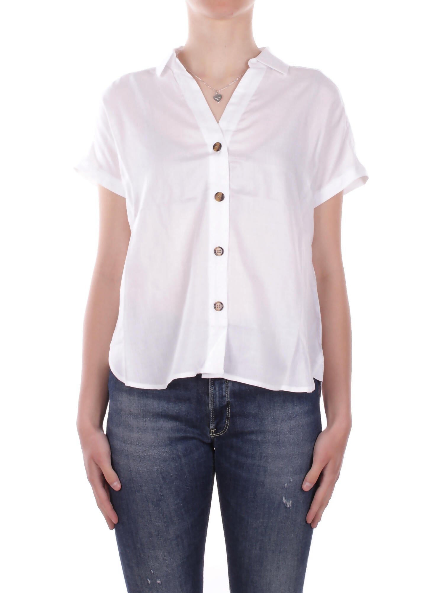 ONLY Donna Camicia 15370650 CLOUD DANCER Onlgibsi puori ss v neck shirt Cloud dancer