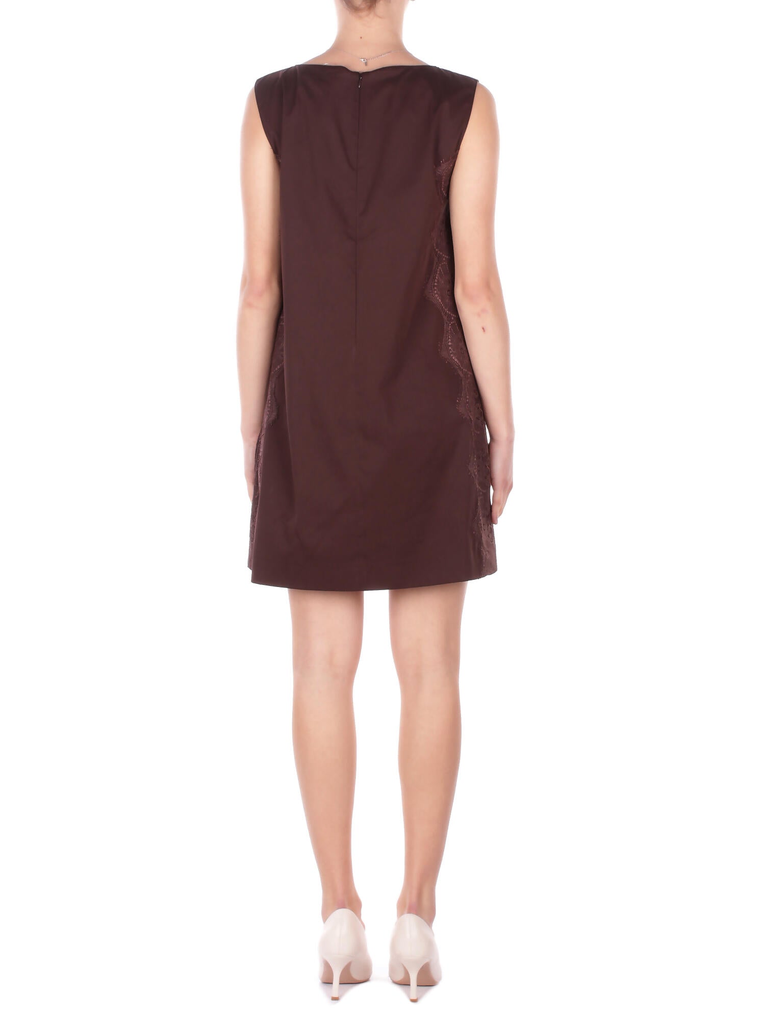 Image of BLUGIRL BLUMARINE Donna Abito RA6194T544A 90913 Twig abito cotone c/pizzo fond Brown