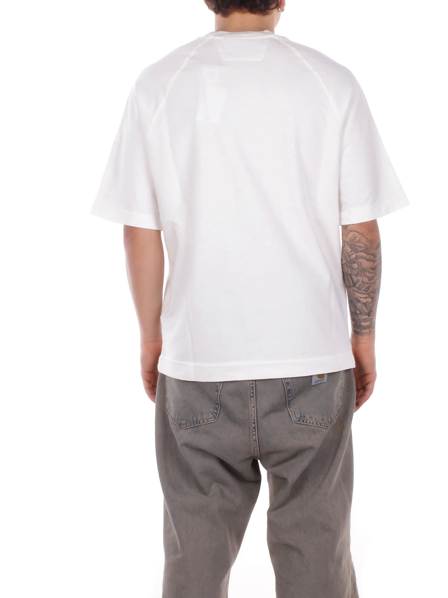 Image of CP COMPANY Uomo T-shirt 20CMSS034A002246G 103 Light fleece short sleve sweat Gauze white