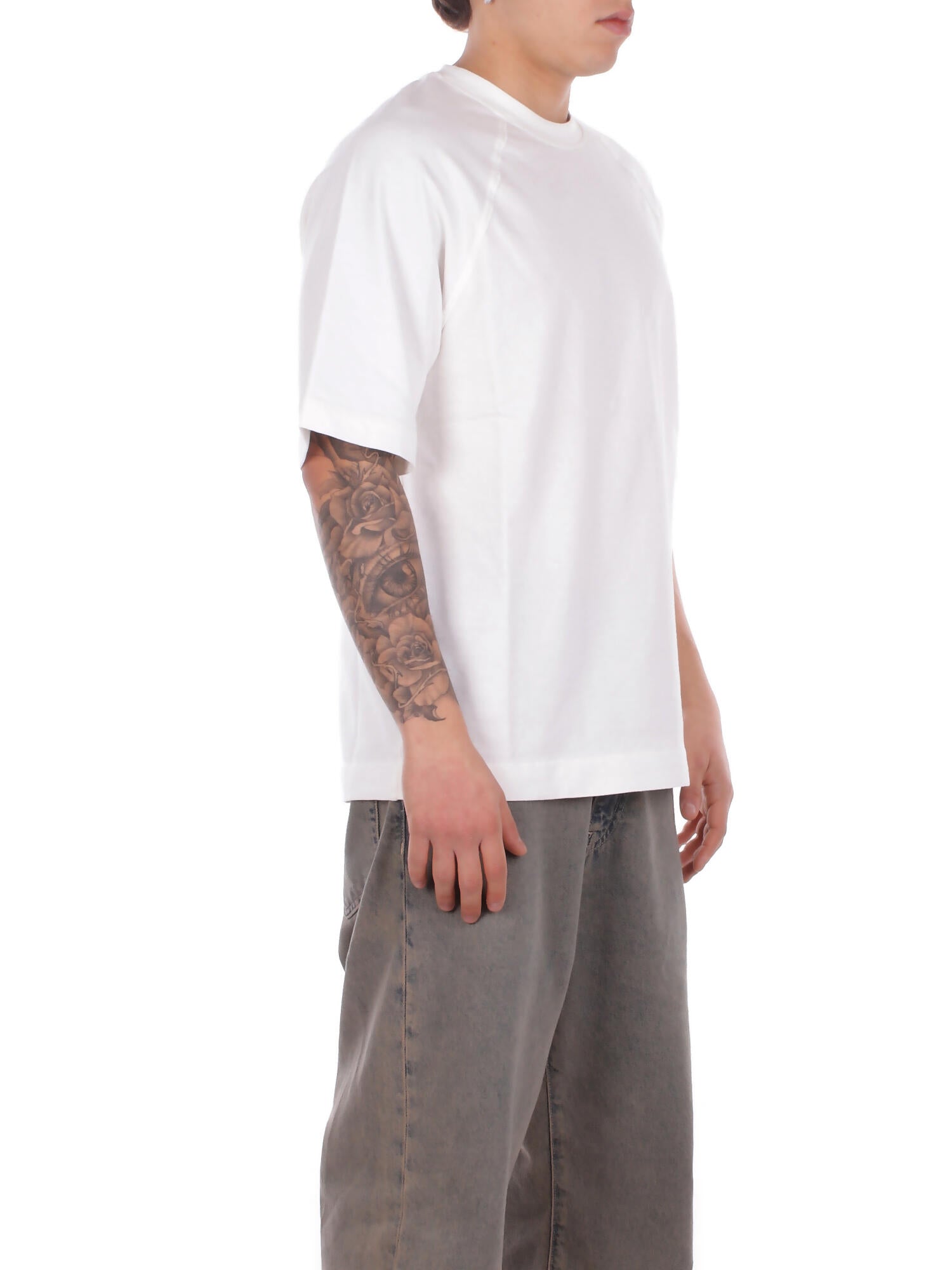 CP COMPANY Uomo T-shirt 20CMSS034A002246G 103 Light fleece short sleve sweat Gauze white