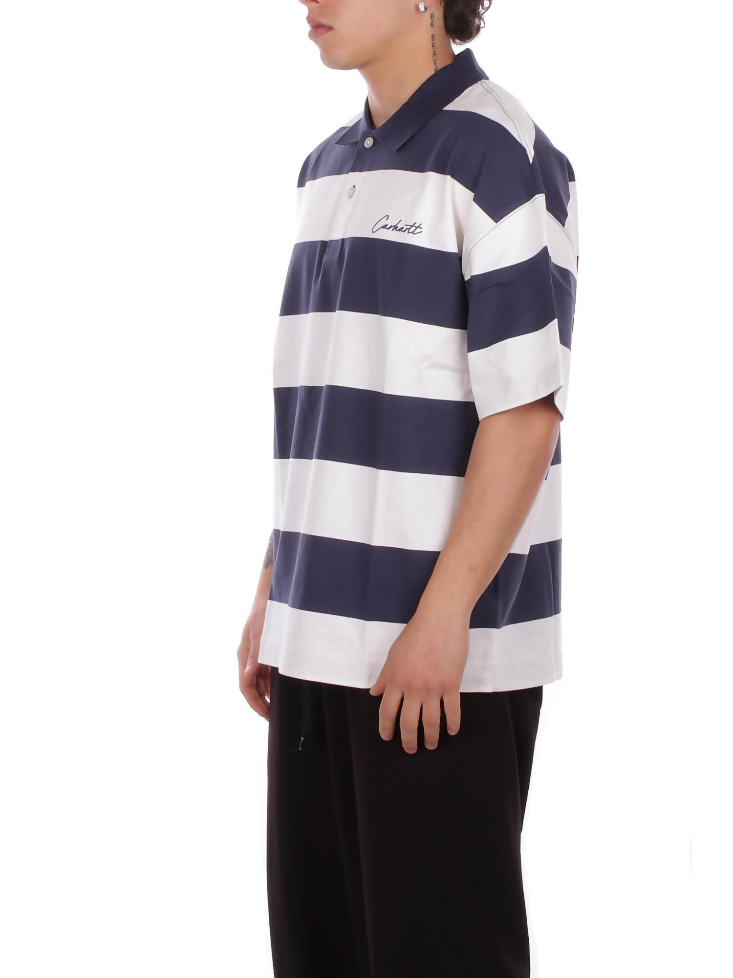 Image of CARHARTT WIP Uomo Polo I036187 3LEXX S\s delray polo Riga blu