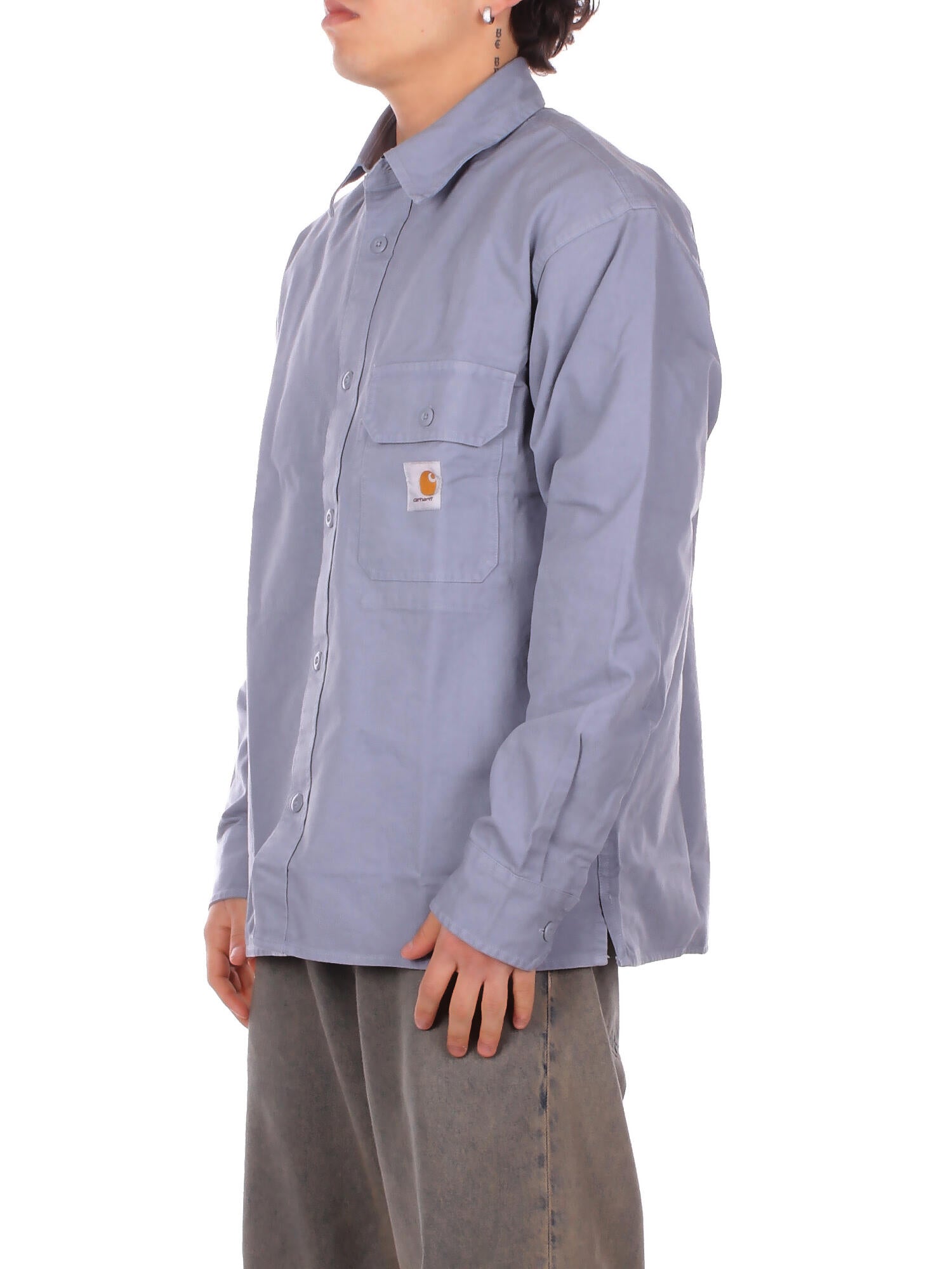 CARHARTT WIP Uomo Camicia I031447 1NKXX Reno shirt jac Grigio chiaro