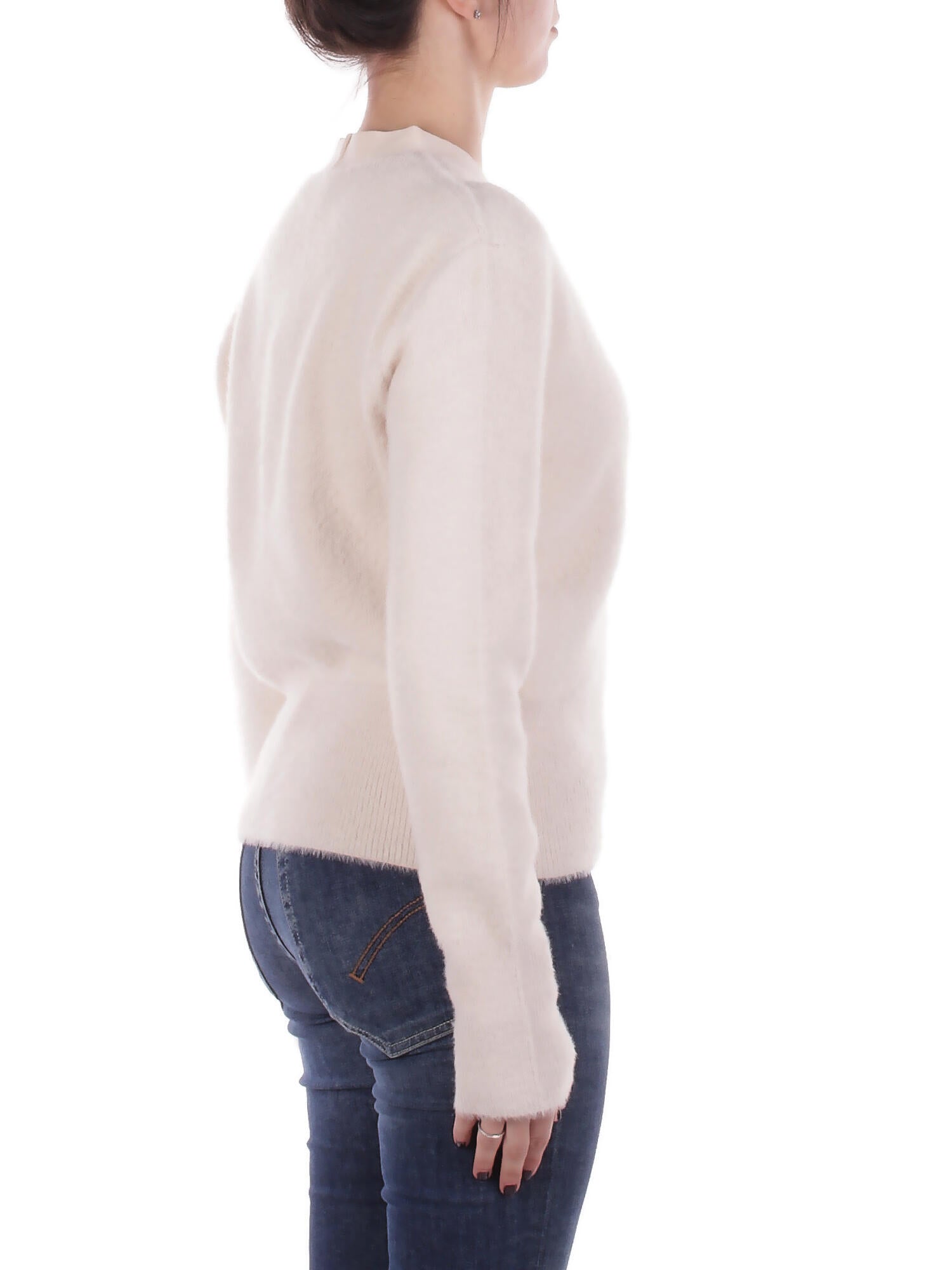 BLUGIRL BLUMARINE Donna Maglia RF5235MA39R 10110 Maglia twin set pelliccetta Crema