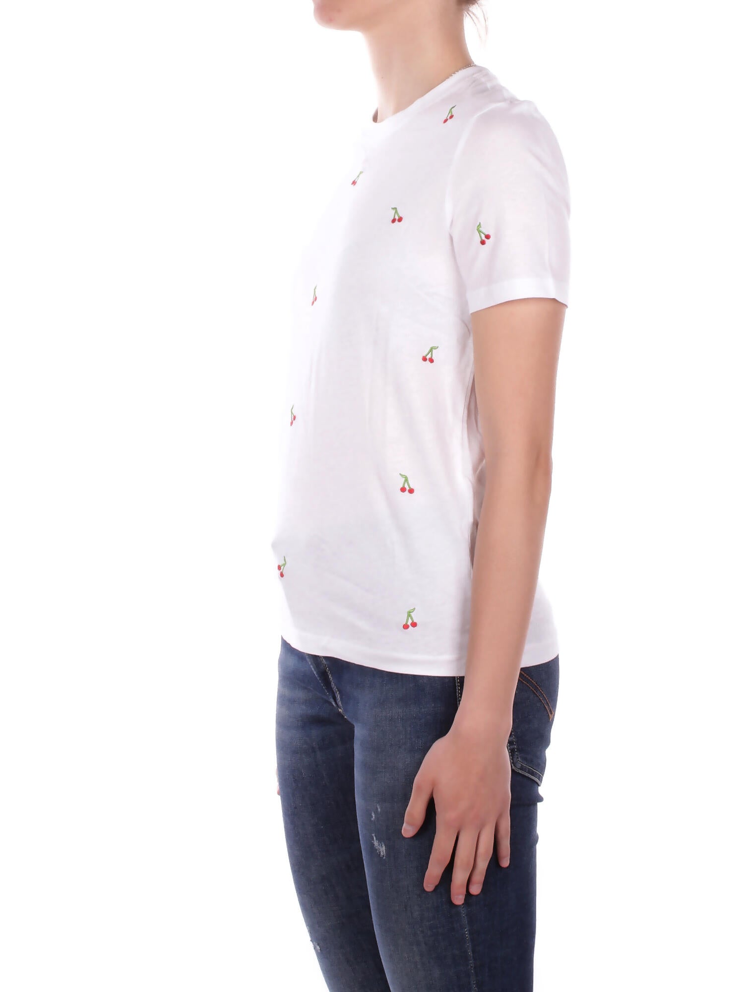 ONLY Donna T-shirt 15288473 WHITE CHERRIES Onlketty life s\s o-neck top White