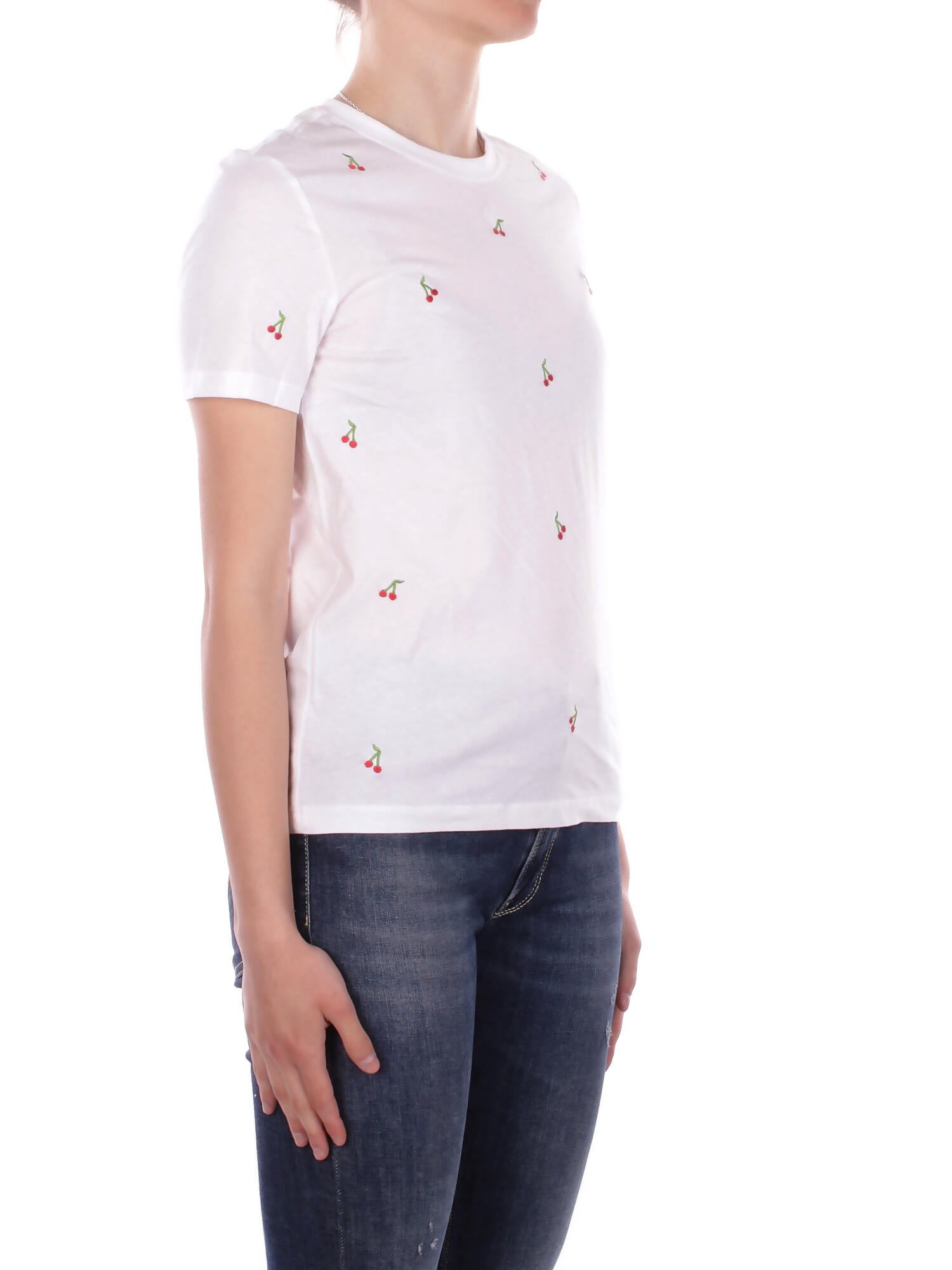 Image of ONLY Donna T-shirt 15288473 WHITE CHERRIES Onlketty life s\s o-neck top White