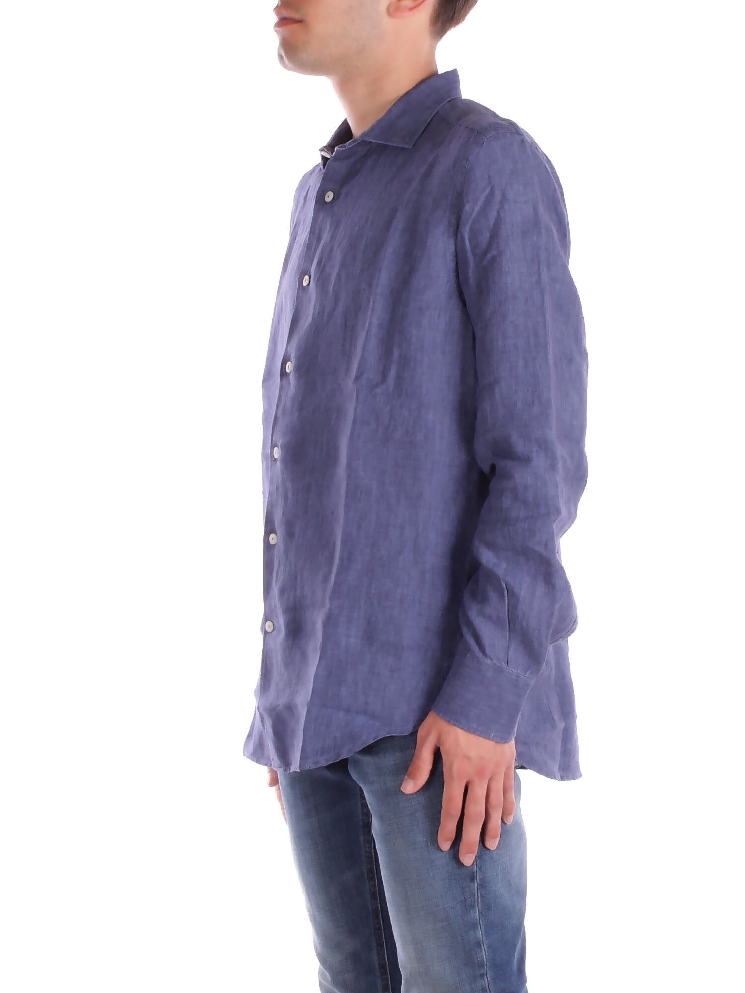 MC2 SAINT BARTH Uomo Camicia PAMP001 00314H DENIM DARK Pamplona linen Denim nero