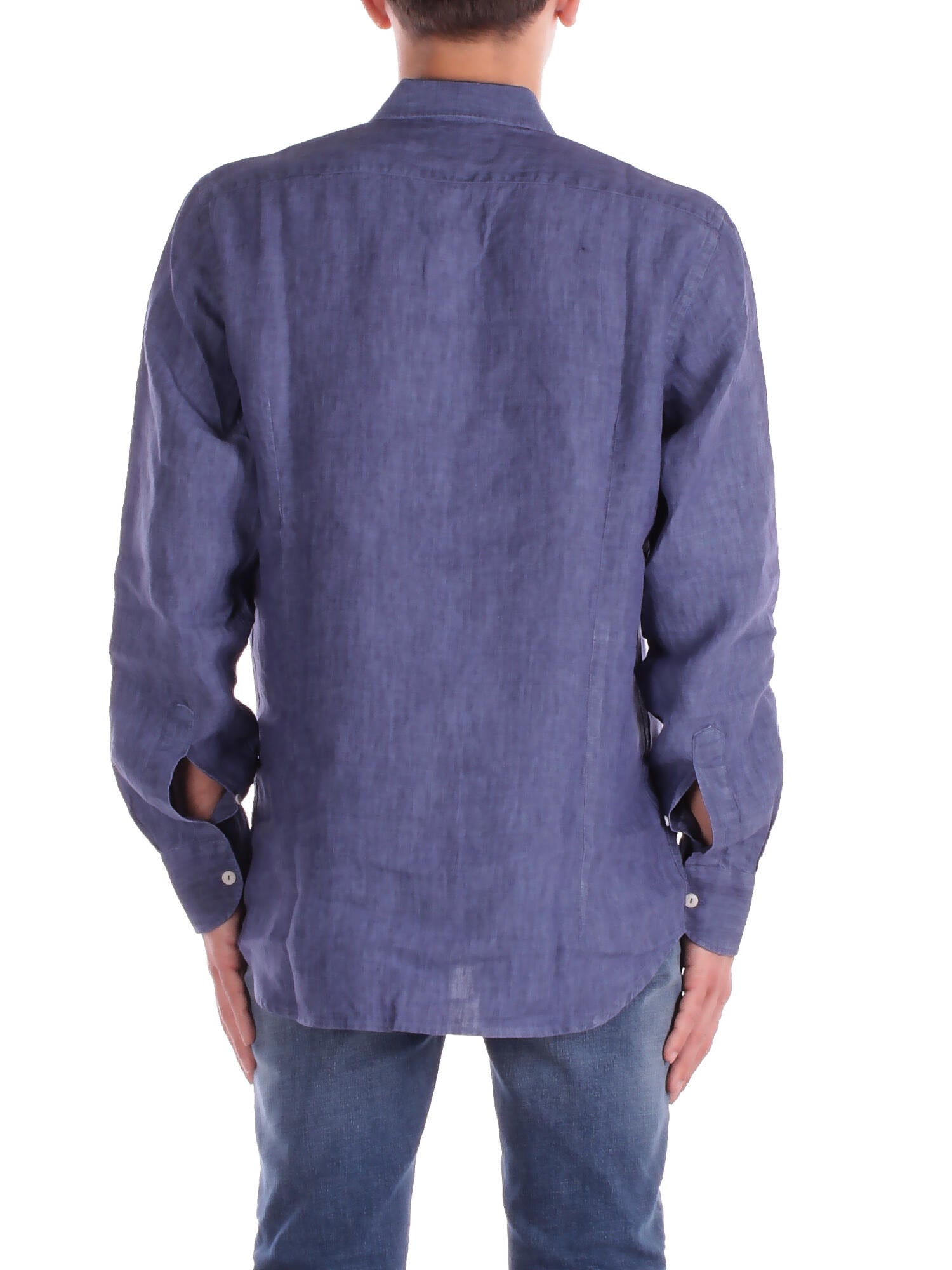 MC2 SAINT BARTH Uomo Camicia PAMP001 00314H DENIM DARK Pamplona linen Denim nero