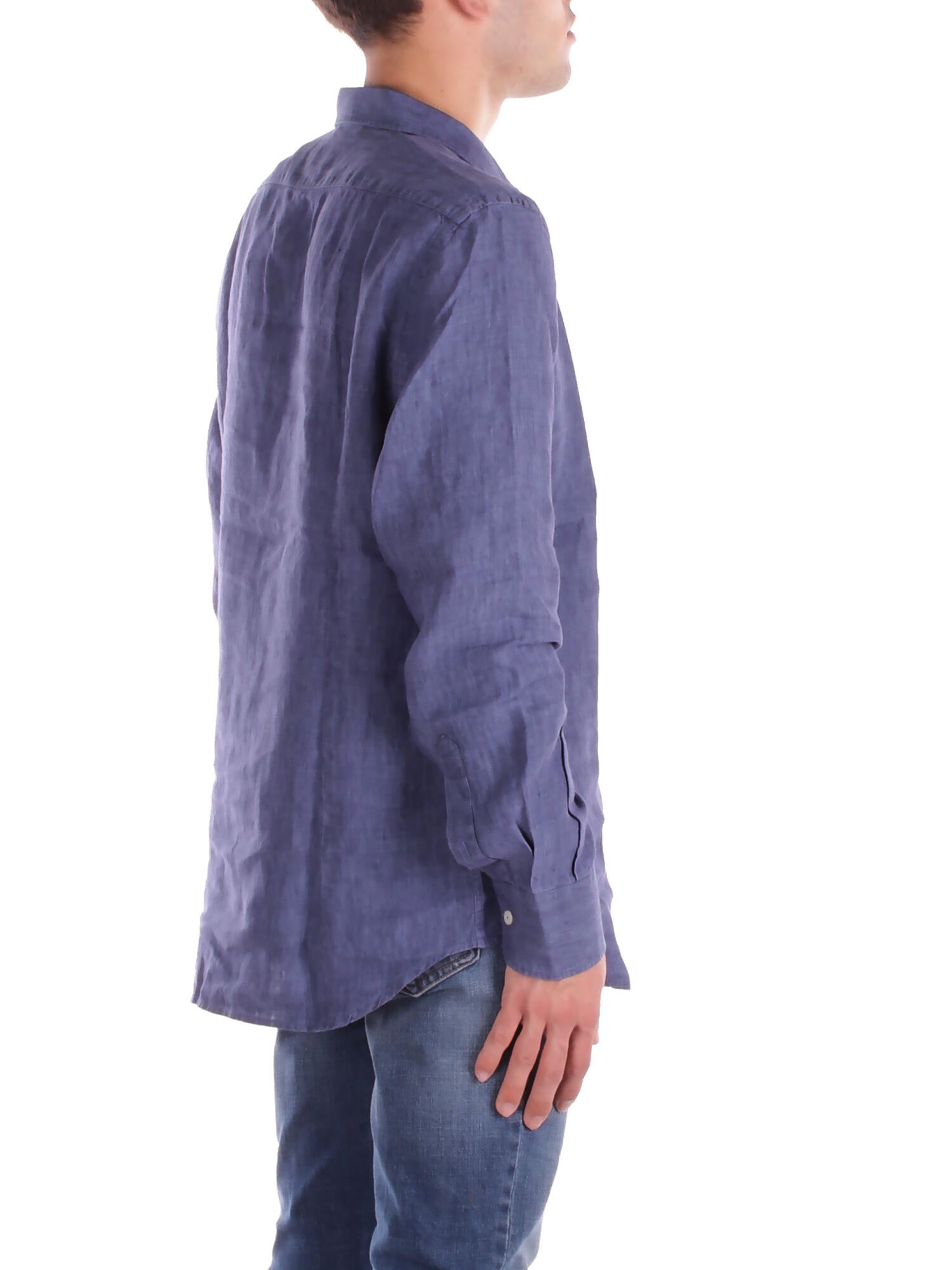 MC2 SAINT BARTH Uomo Camicia PAMP001 00314H DENIM DARK Pamplona linen Denim nero