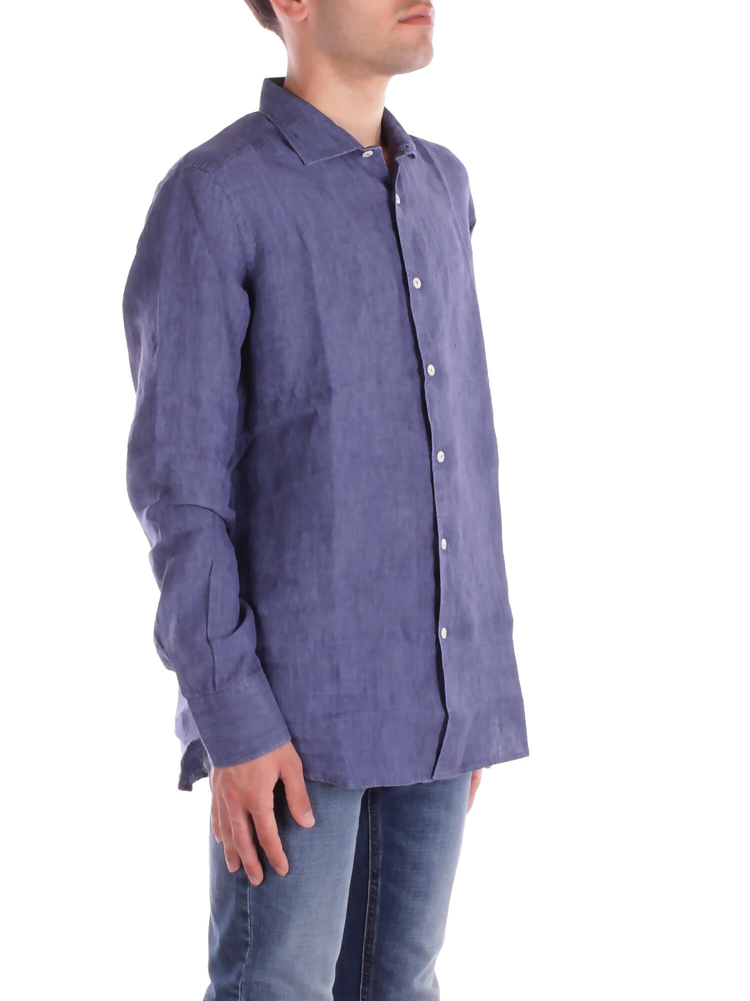 Image of MC2 SAINT BARTH Uomo Camicia PAMP001 00314H DENIM DARK Pamplona linen Denim nero