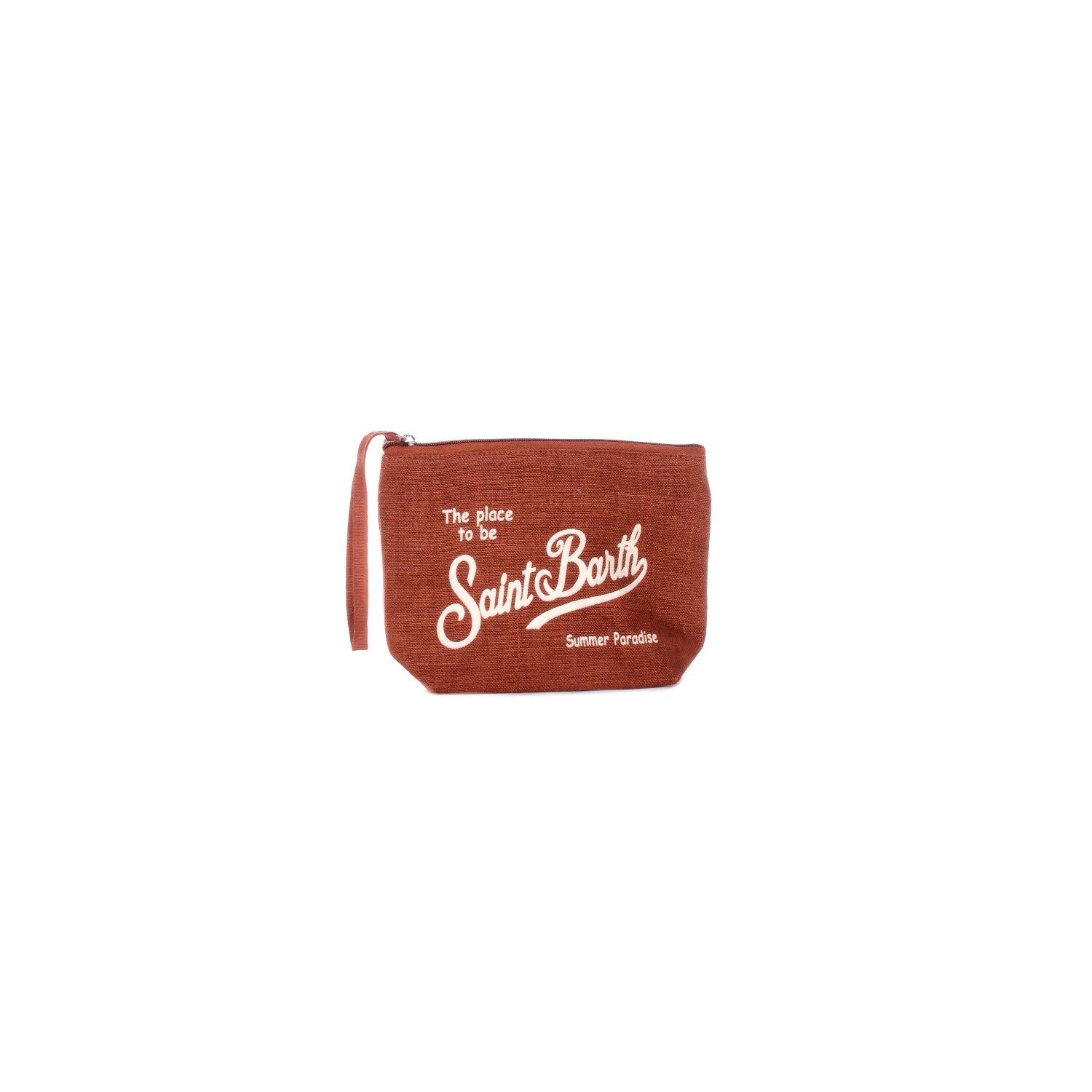 Image of MC2 SAINT BARTH Unisex Pochette ALI0004 00396L 1811 Aline linen Marrone