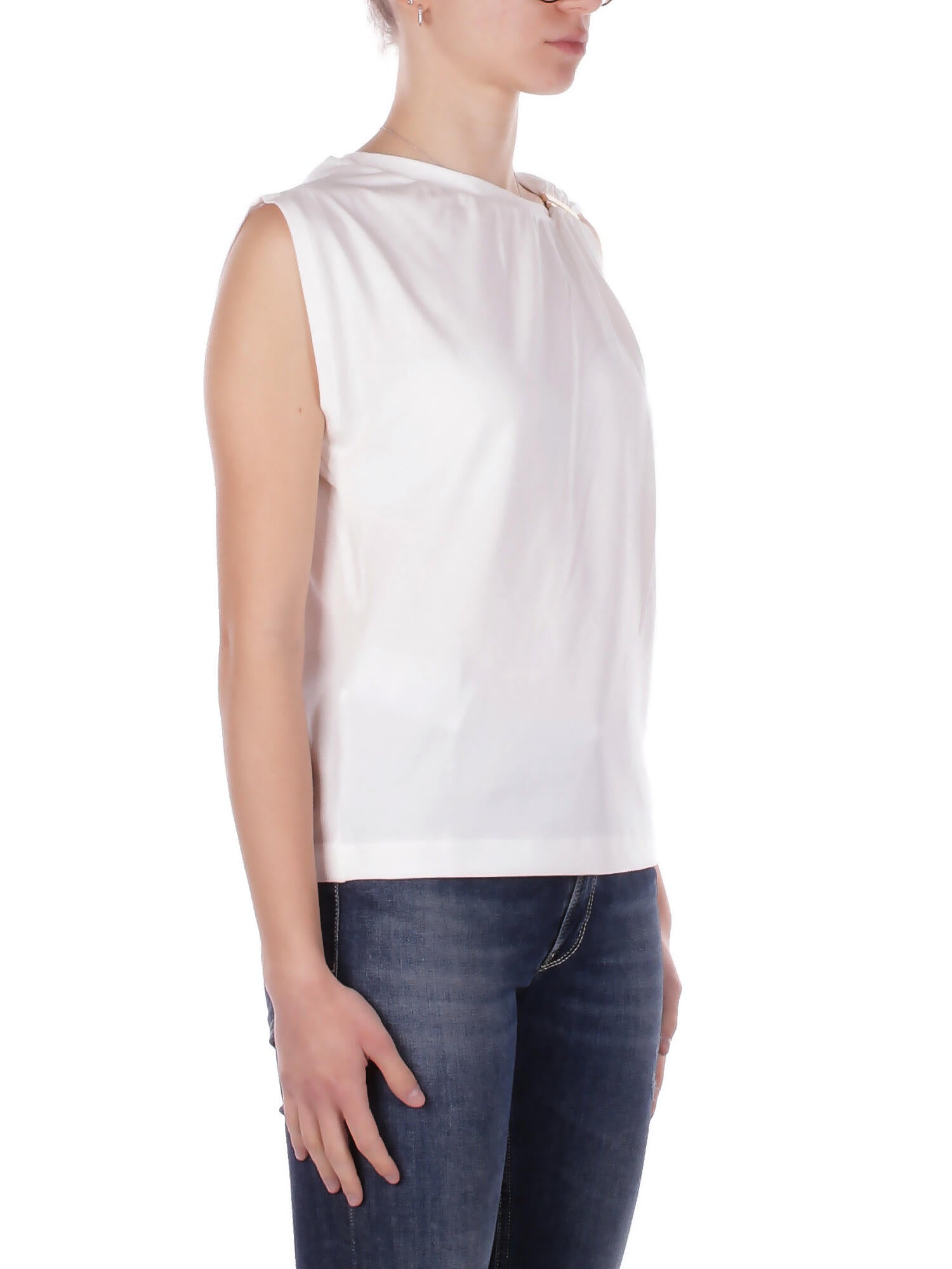 PINKO Donna Maglia 106478A35D Z05 Melody maglia jersey cotone Bianco