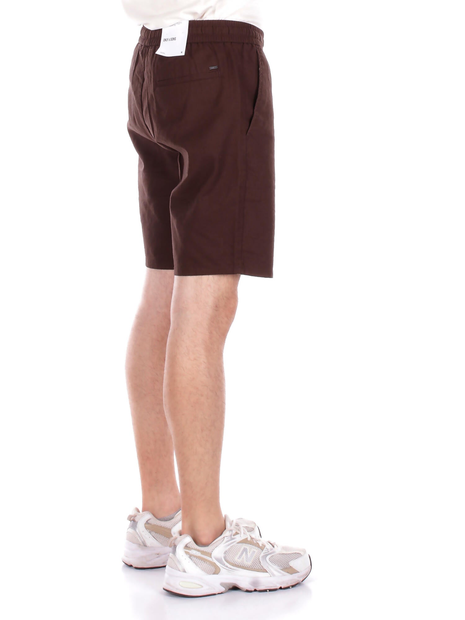 Image of ONLY & SONS Uomo Shorts 22024967 DEMITASSE Onslinus 0007 cot lin shorts n Marrone