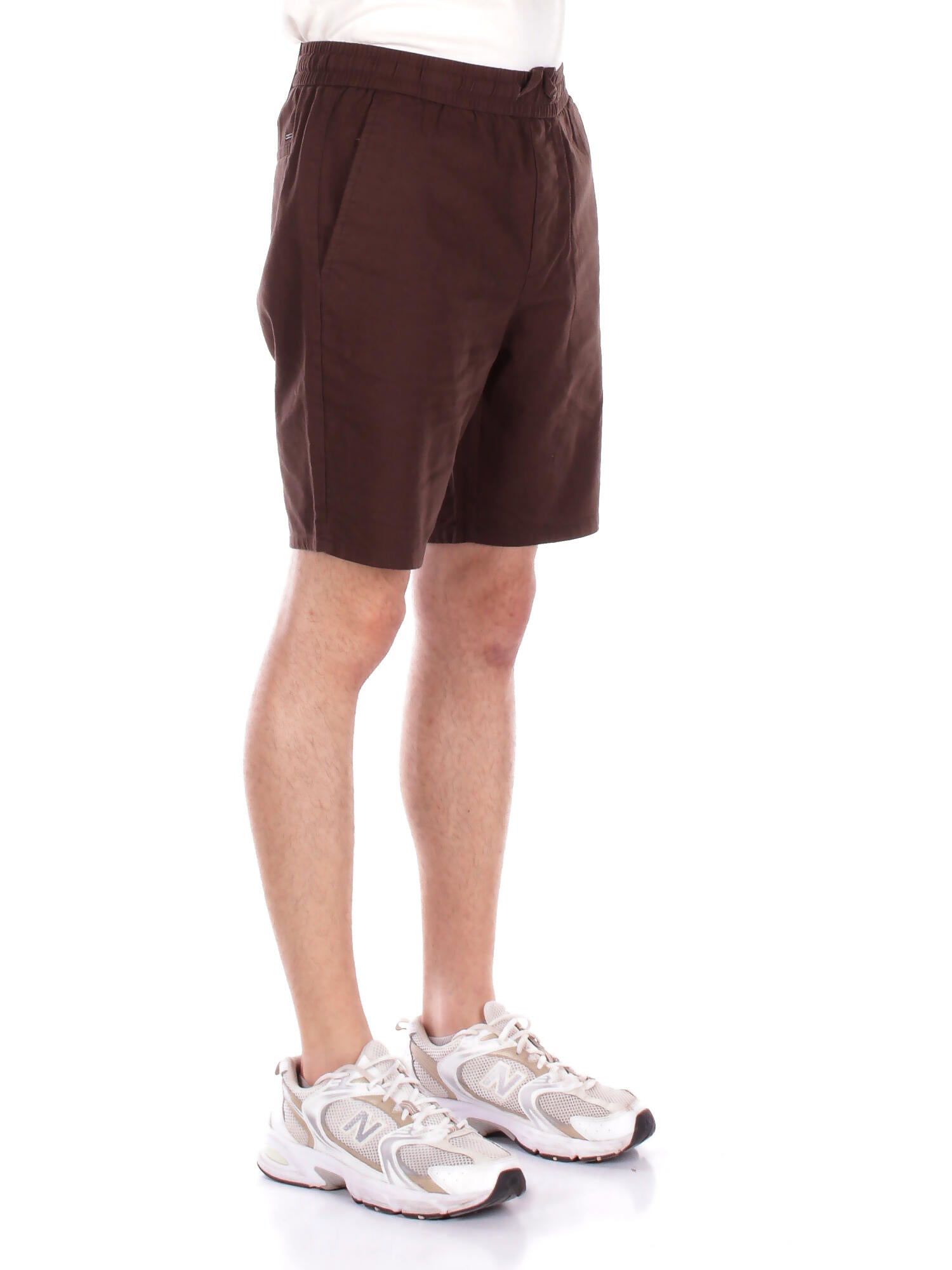 Image of ONLY & SONS Uomo Shorts 22024967 DEMITASSE Onslinus 0007 cot lin shorts n Marrone