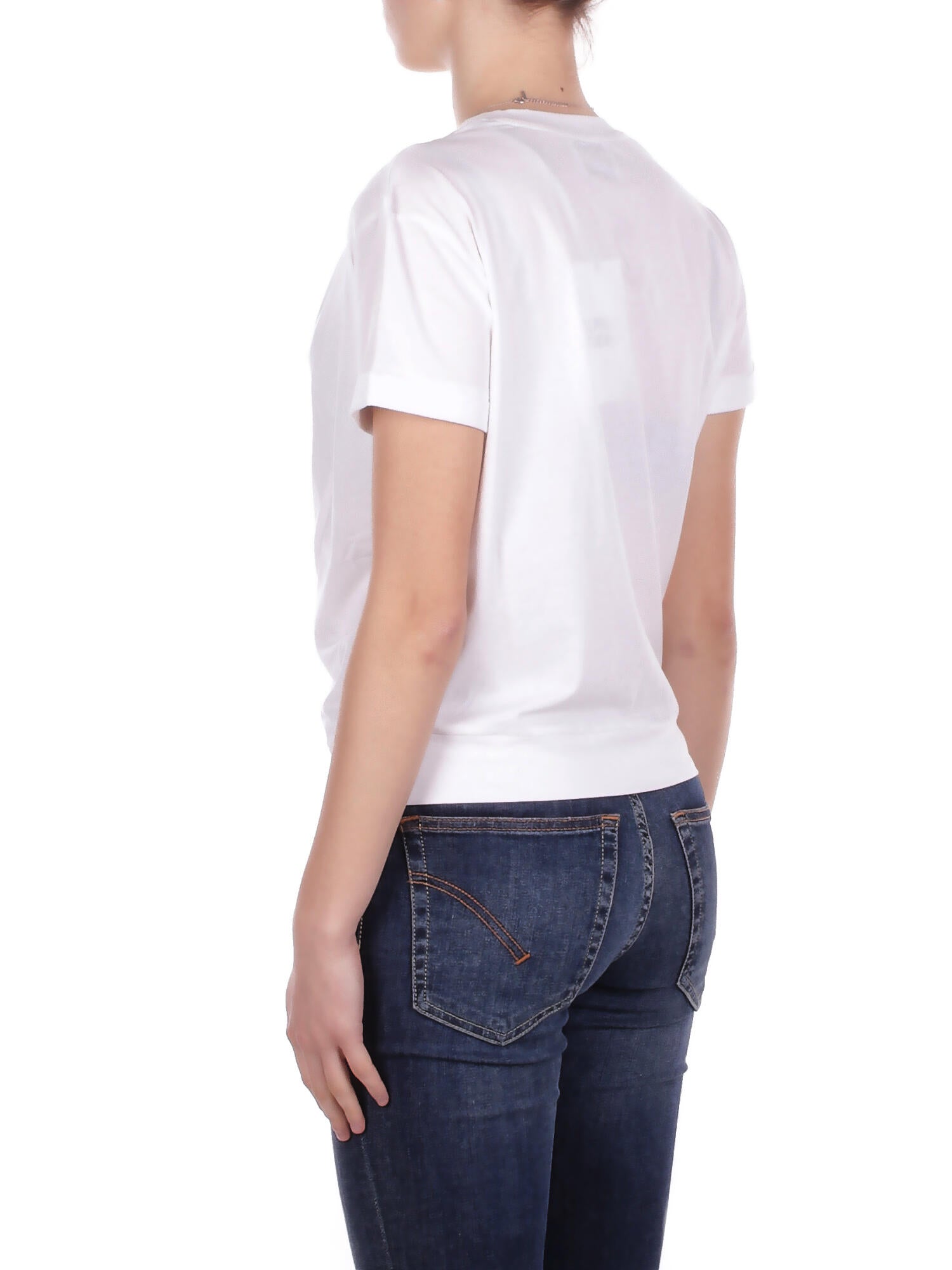Image of ALPHA STUDIO Donna Maglia AD6401C 2000 Girocollo m\man drappeggiato Bianco