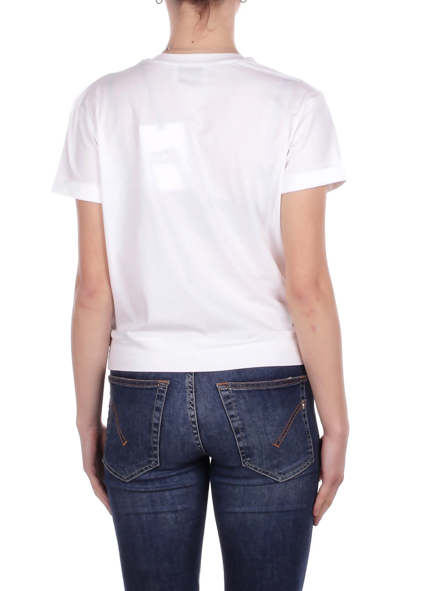 Image of ALPHA STUDIO Donna Maglia AD6401C 2000 Girocollo m\man drappeggiato Bianco