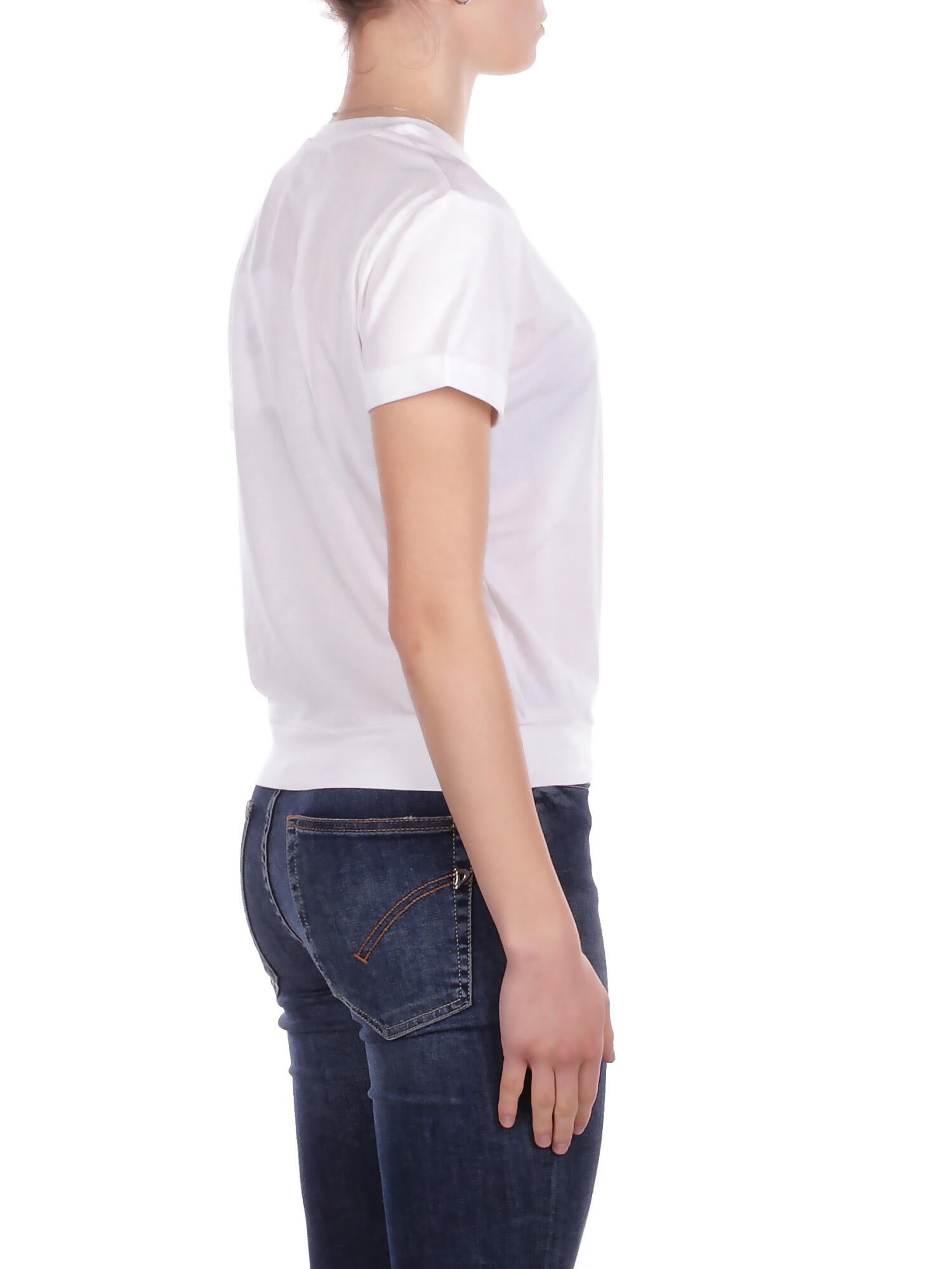 ALPHA STUDIO Donna Maglia AD6401C 2000 Girocollo m\man drappeggiato Bianco