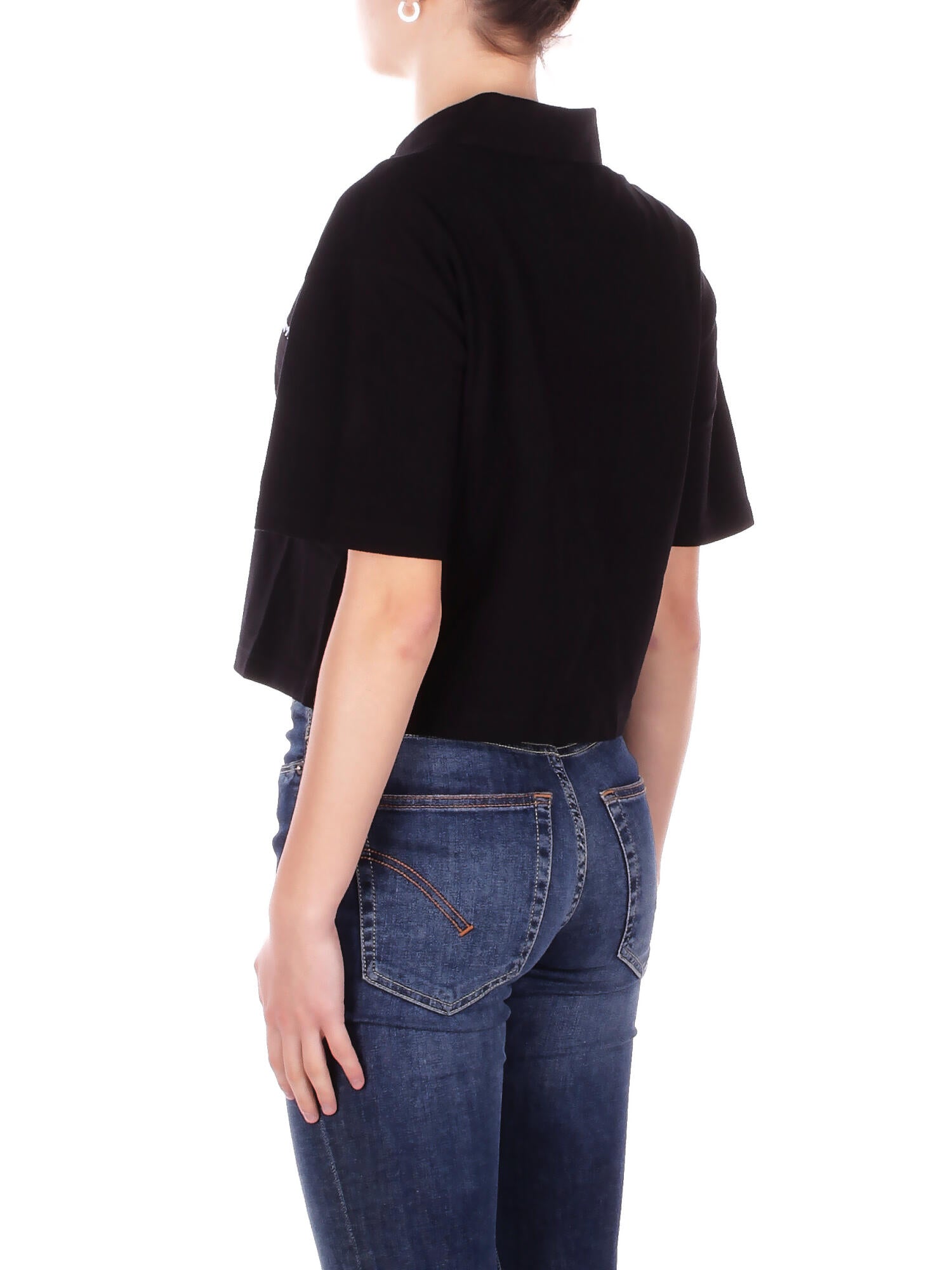 Image of CARHARTT WIP Donna Polo I034553 0D2XX W' s\s carh script polo t-shi Black white