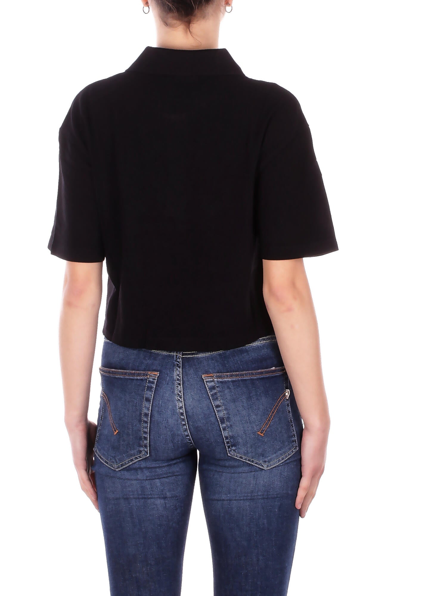 Image of CARHARTT WIP Donna Polo I034553 0D2XX W' s\s carh script polo t-shi Black white