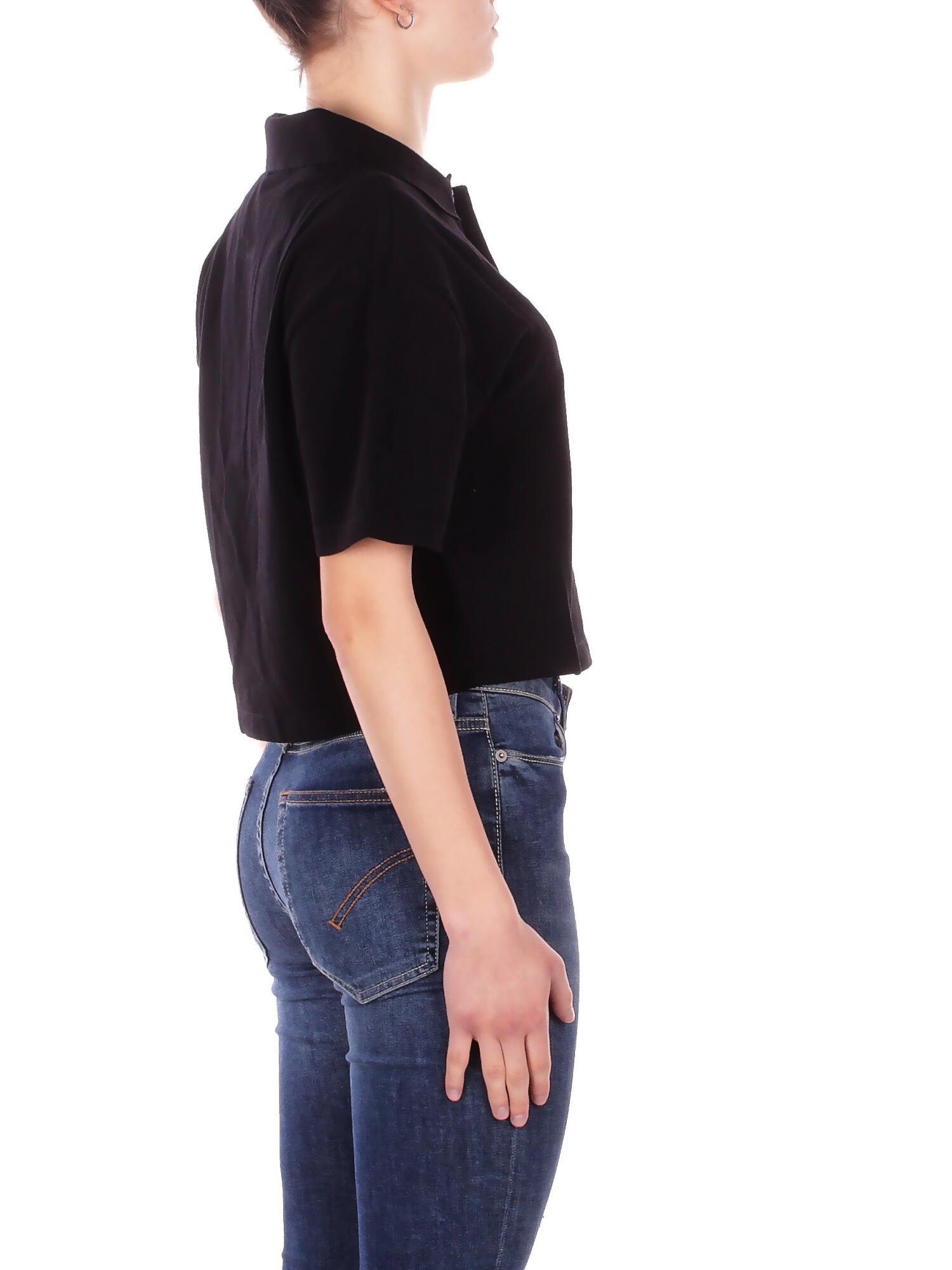 Image of CARHARTT WIP Donna Polo I034553 0D2XX W' s\s carh script polo t-shi Black white