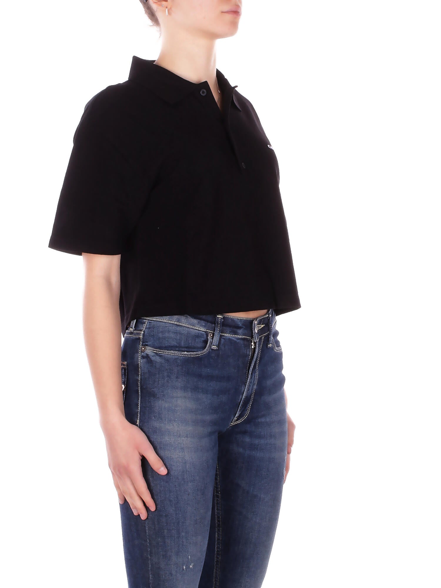 CARHARTT WIP Donna Polo I034553 0D2XX W' s\s carh script polo t-shi Black white