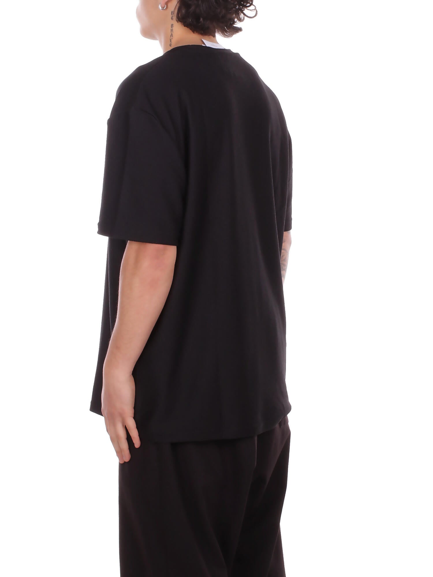 Image of GCDS Uomo T-shirt C1MEQC040J024 999A Logo lounge ss t-shirt Black white