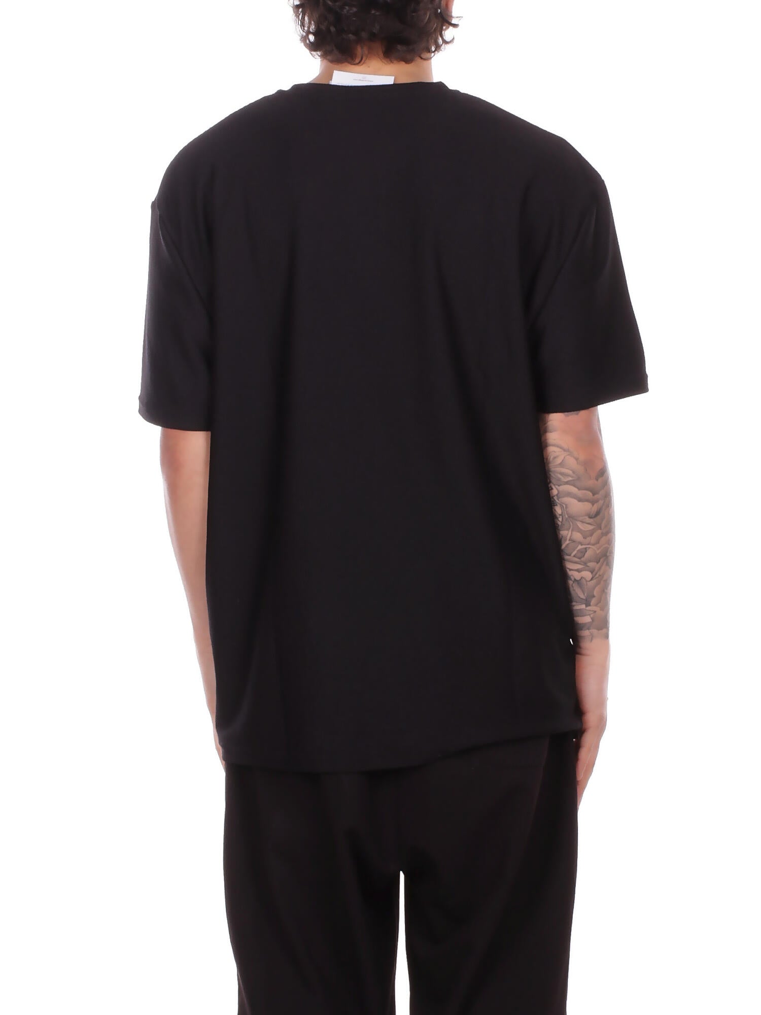 Image of GCDS Uomo T-shirt C1MEQC040J024 999A Logo lounge ss t-shirt Black white